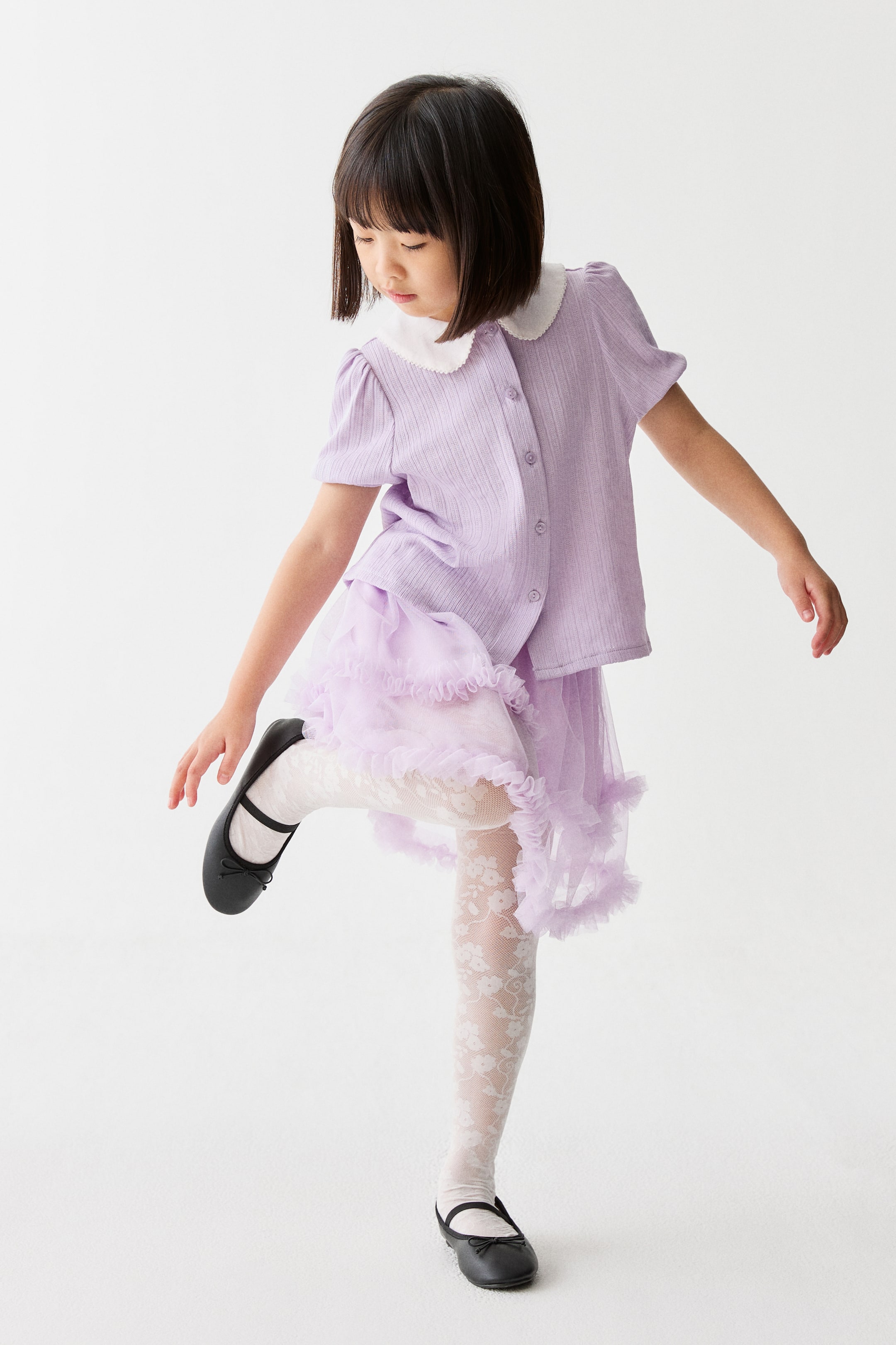 View larger image: Frill-trimmed tulle skirt - Light purple - Kids | H&M HK 1