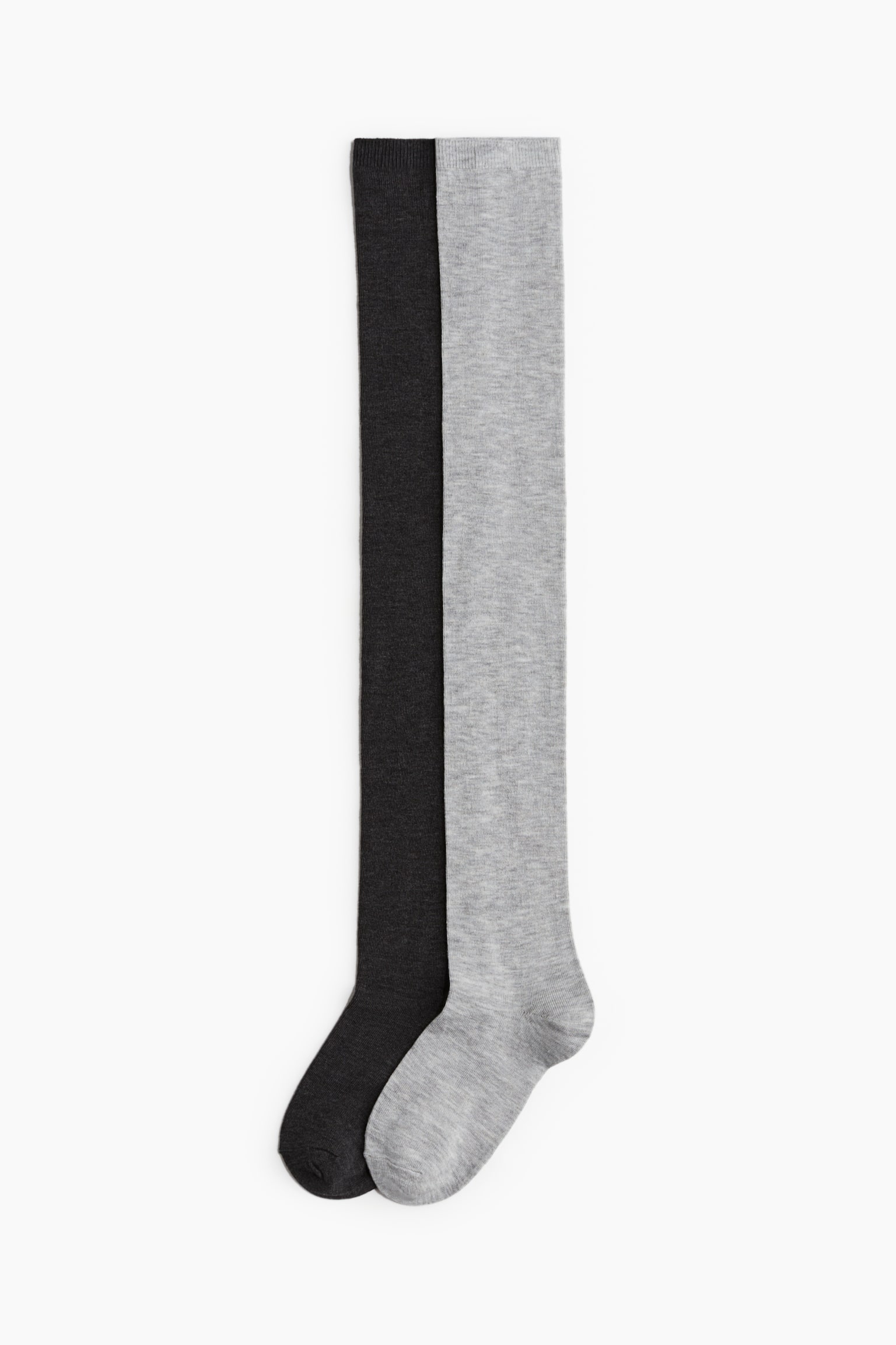 2-pack over-the-knee socks - Dark grey marl/Light grey marl/Black - 3