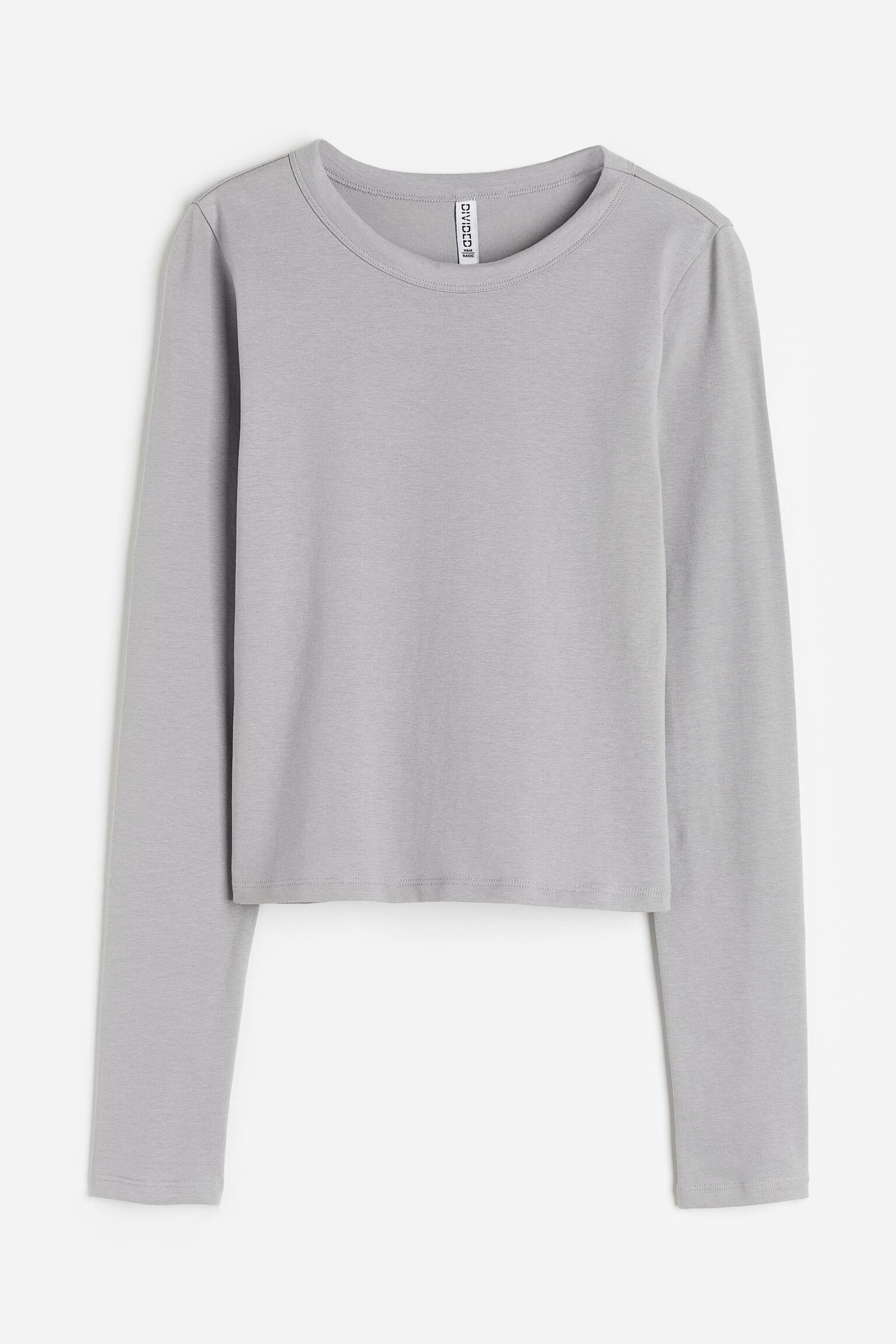 Áo dài tay - Màu xám nhạt/Màu xanh dương - 1