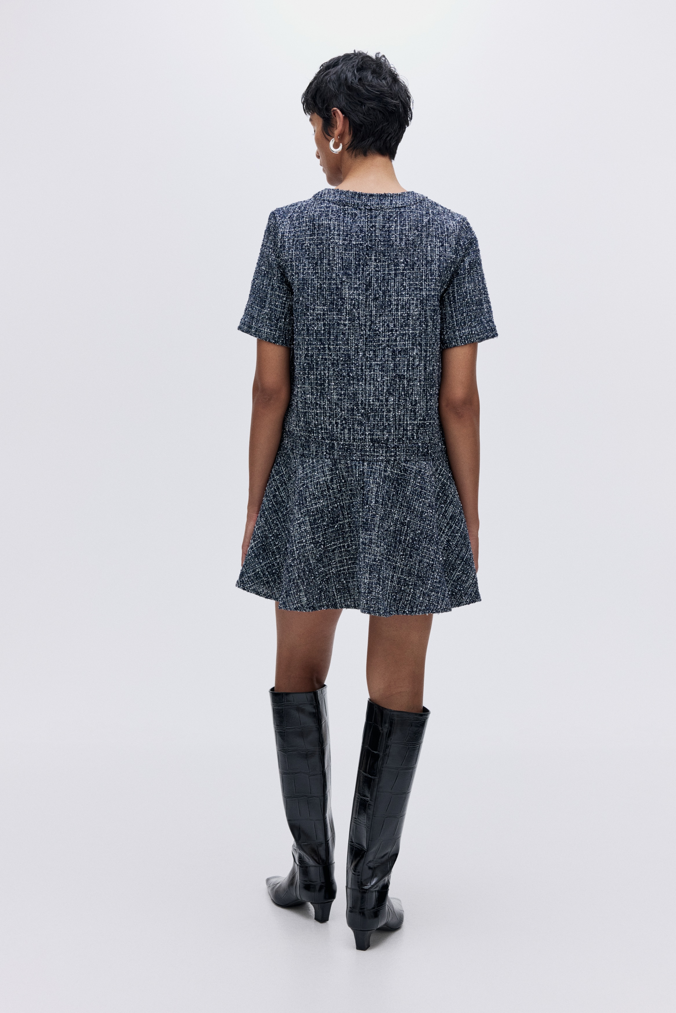 Women's Black melange Bouclé Dress | H&M CA