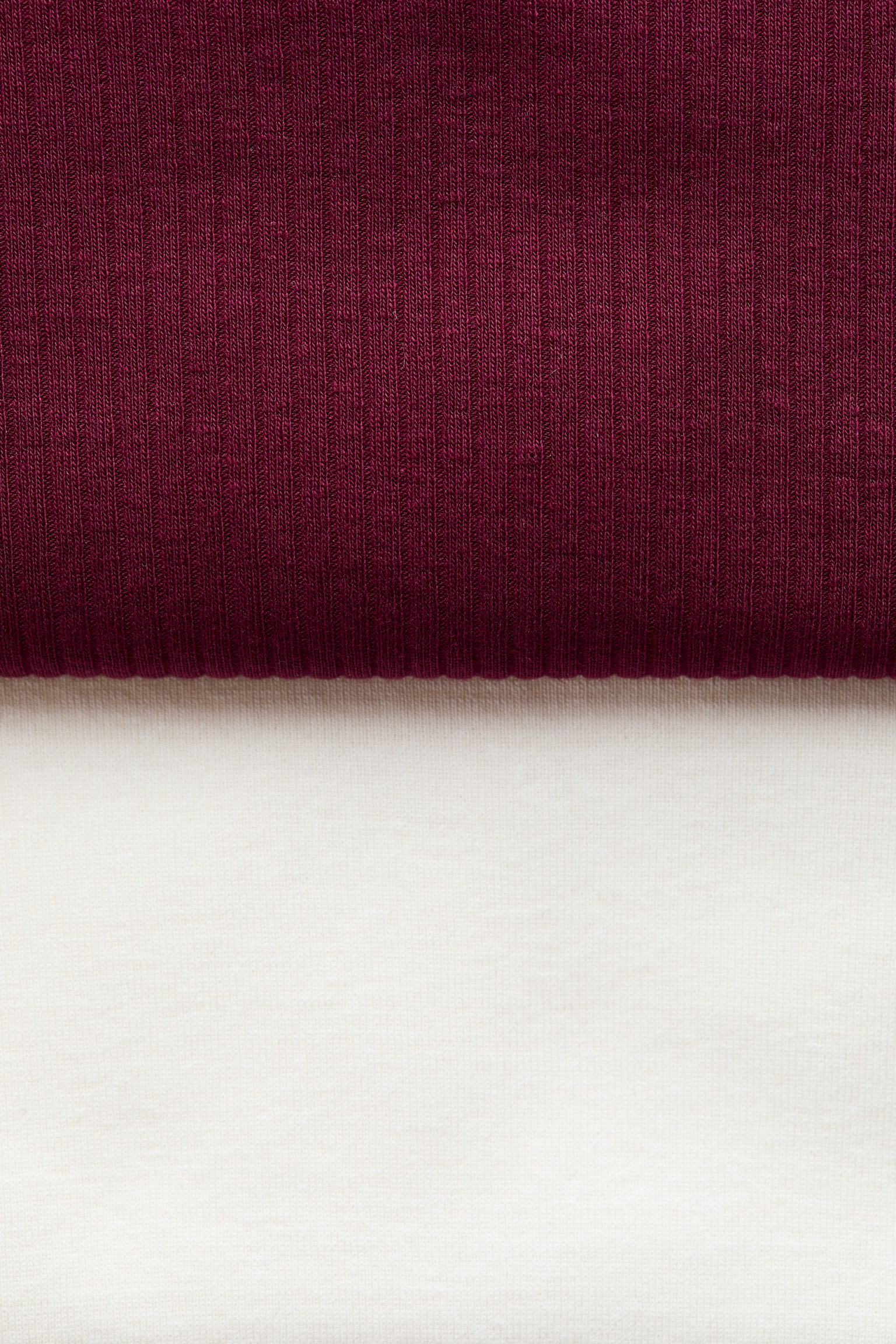 Детские топы H&M 2-Pack Cotton Tops, цвет: Тёмный красный / Кремовый — фото 3