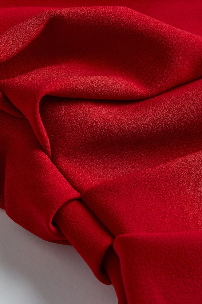 Einseitig schulterfreies Bodycon-Kleid - Rot/Schwarz - 4