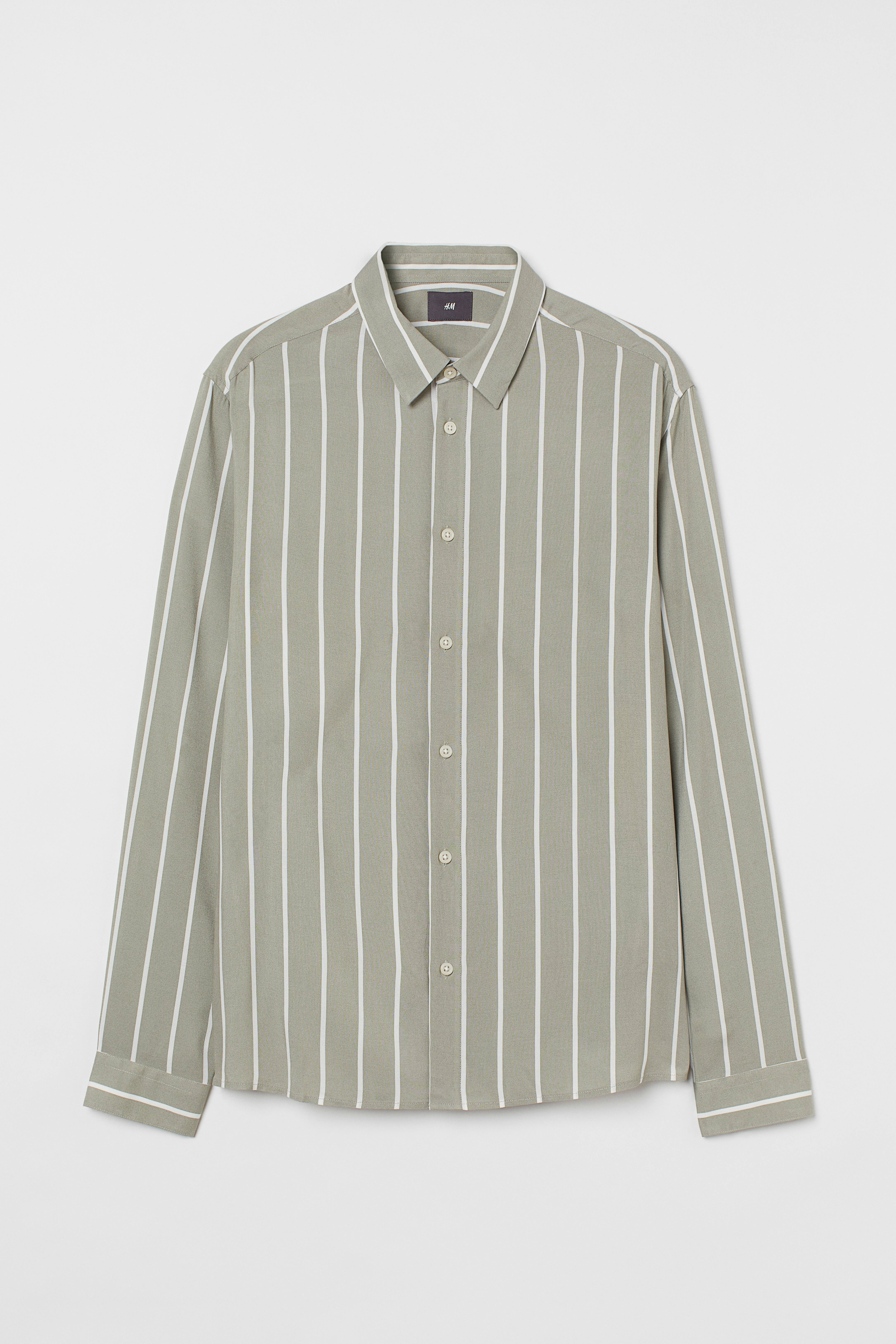 H&m slim fit fashion viscose shirt