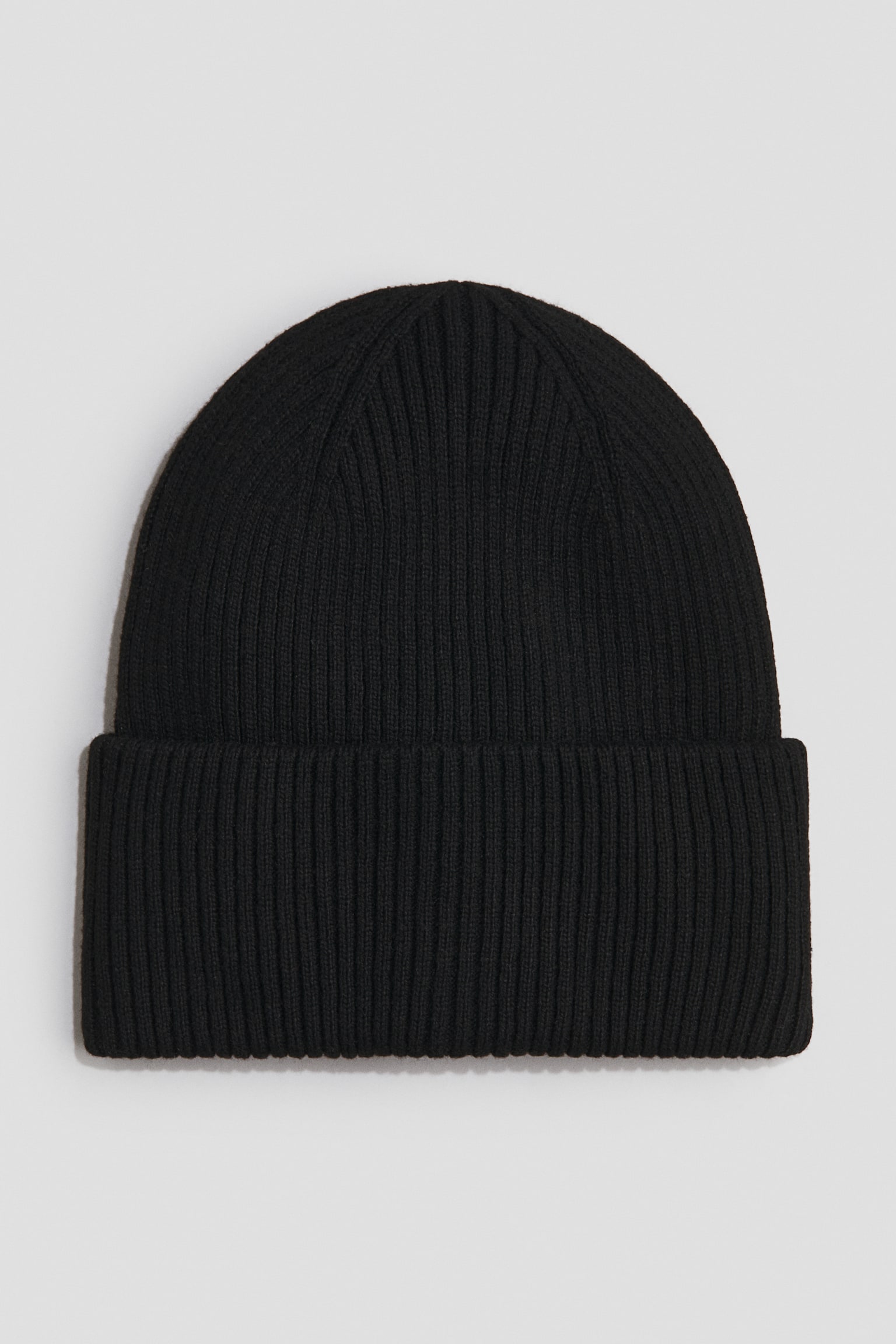 Gerippte Beanie - Schwarz