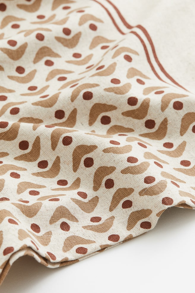 Large linen-blend tablecloth - Beige/Patterned - 4