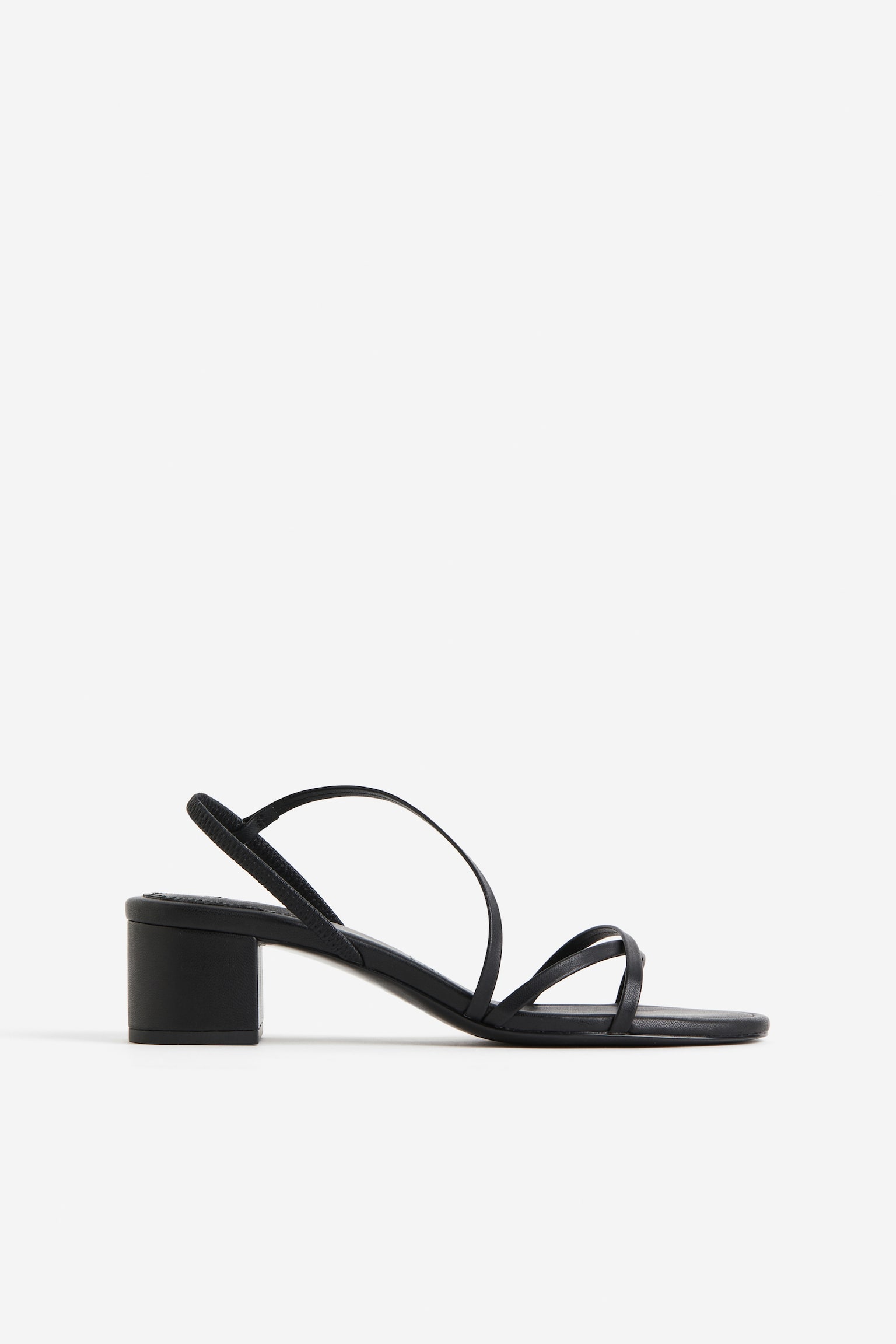 Block-heeled Sandals - Black/White - 1