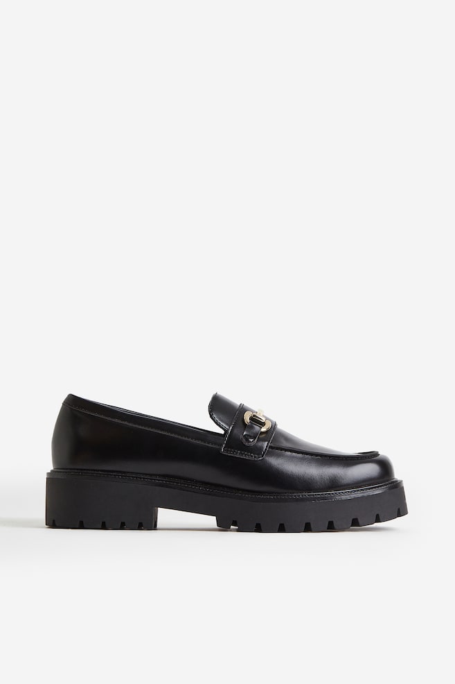 Chunky buckle-detail loafers - Black - 2
