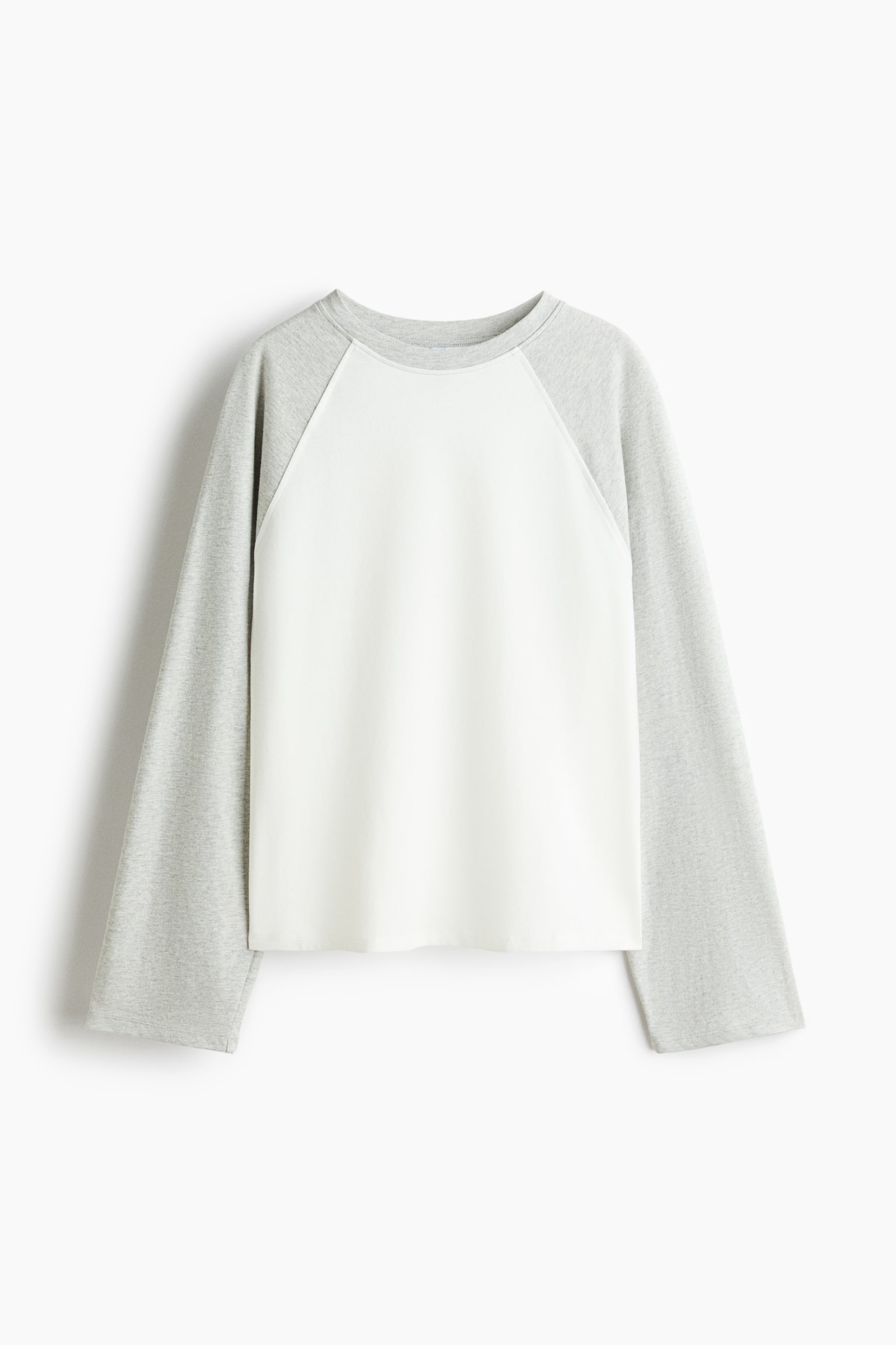 Katoenen top met raglanmouwen - Grijs gemêleerd/blokkleuren/Blauw/blokkleuren/Lichtblauw/geel