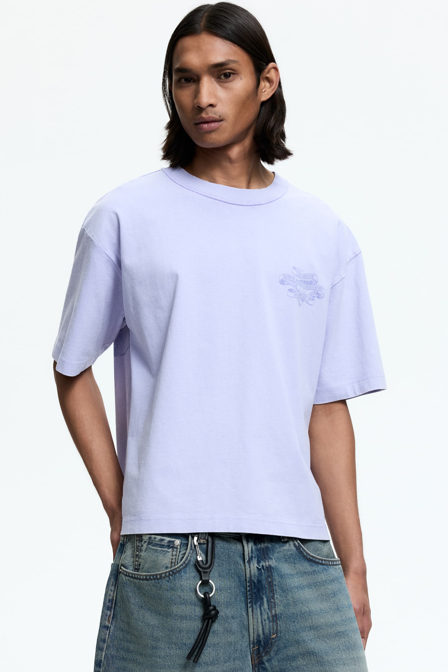Loose Fit Printed T-shirt - Purple/Los Angeles/Black/Running Club/Black/SoHo NYC/Light grey marl/SoHo NYC/White/SoHo Champions/White/California Dreams - 1