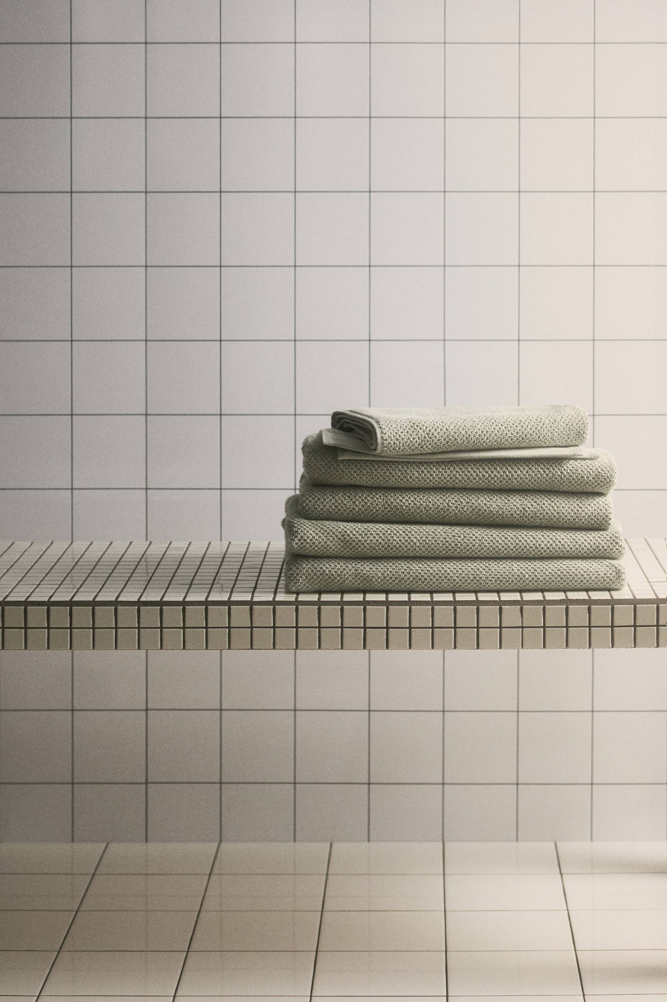 Cotton terry bath sheet - Sage green/Dark green/Navy blue/Black/Light beige/Brown/Light dusty blue/White