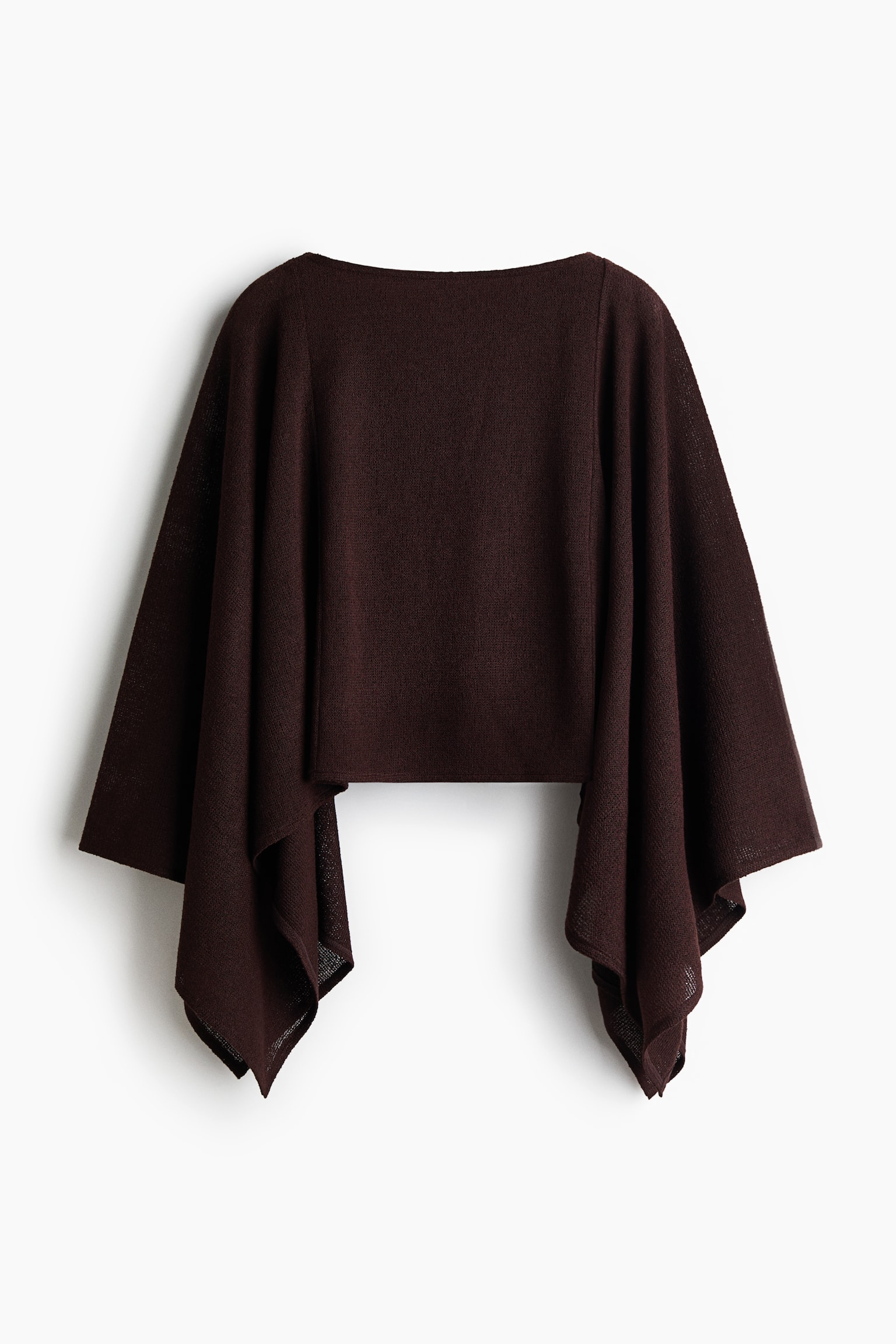 Fine-knit cape - Dark brown/Black