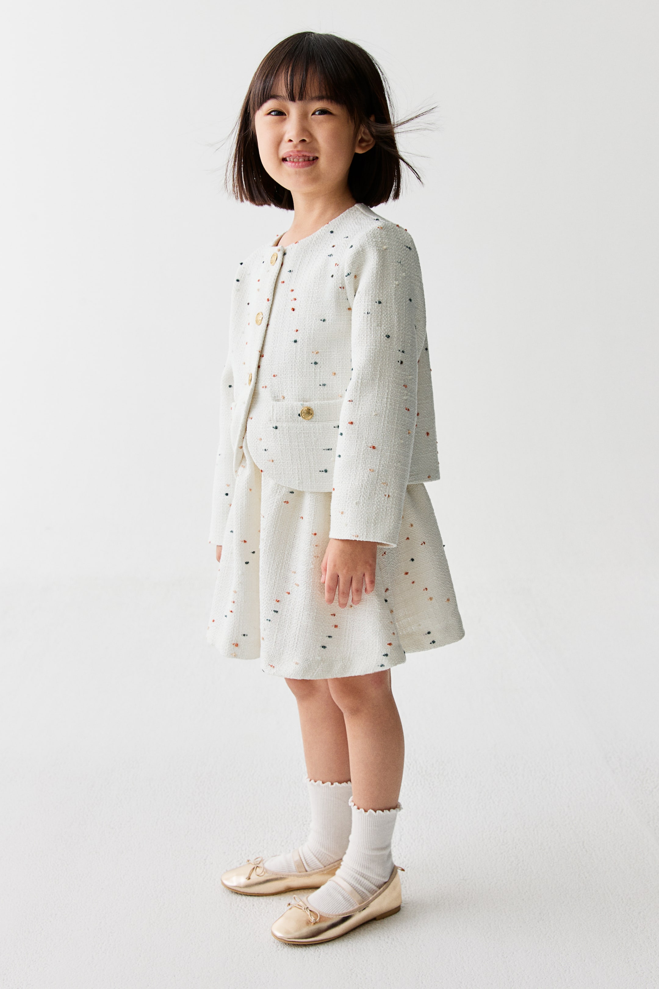 拡大画像を表示: ブークレスカート - ホワイト/ドット - Kids | H&M JP 1