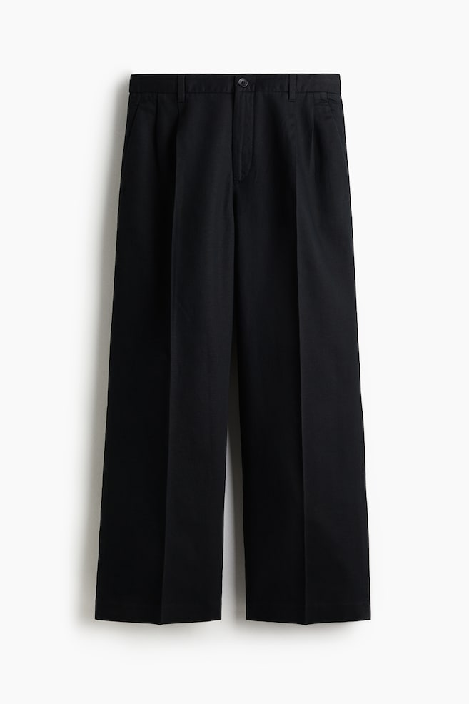 Hose aus Leinenmix in Loose Fit - Schwarz - 1