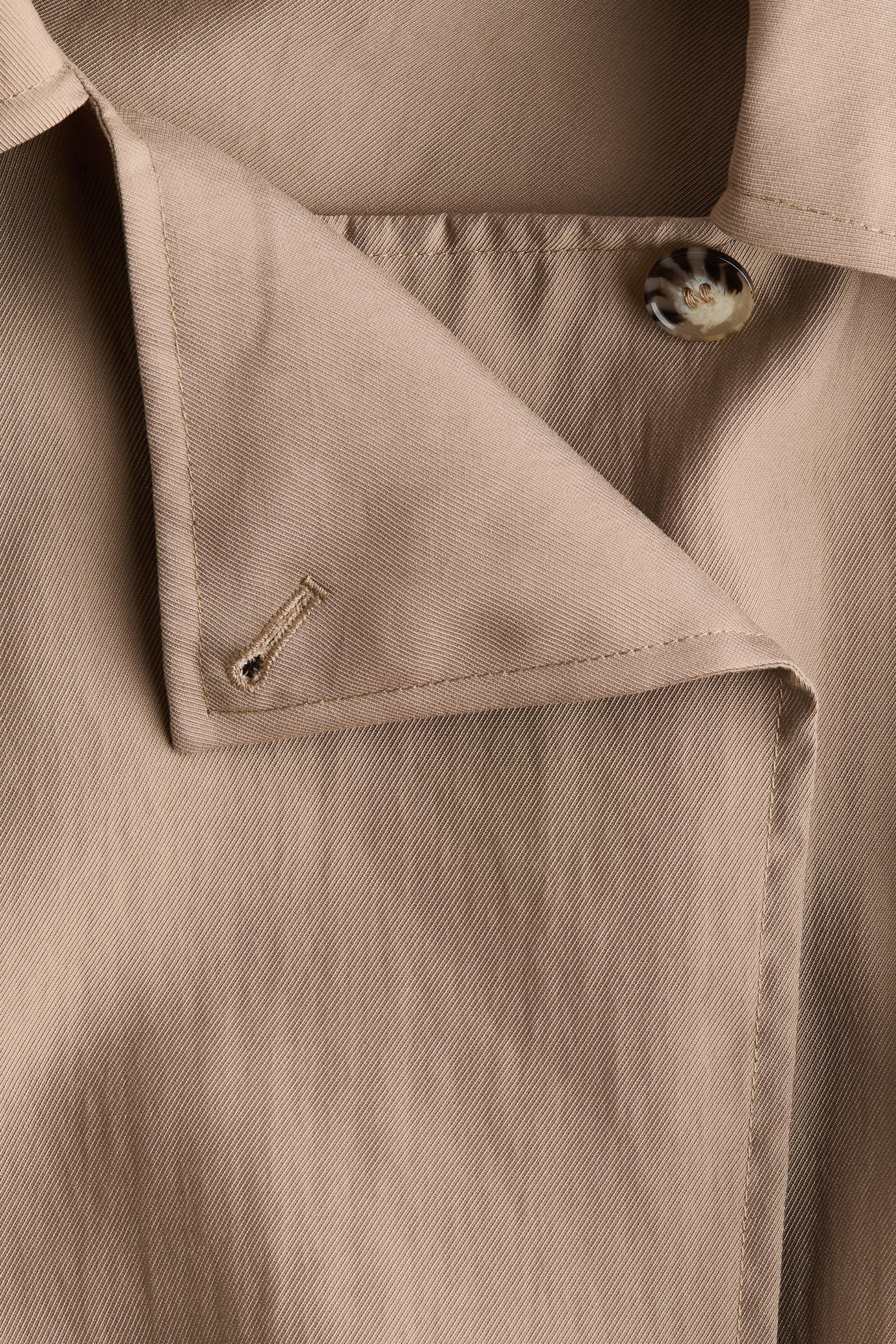 Short Lyocell-Blend Trench Coat