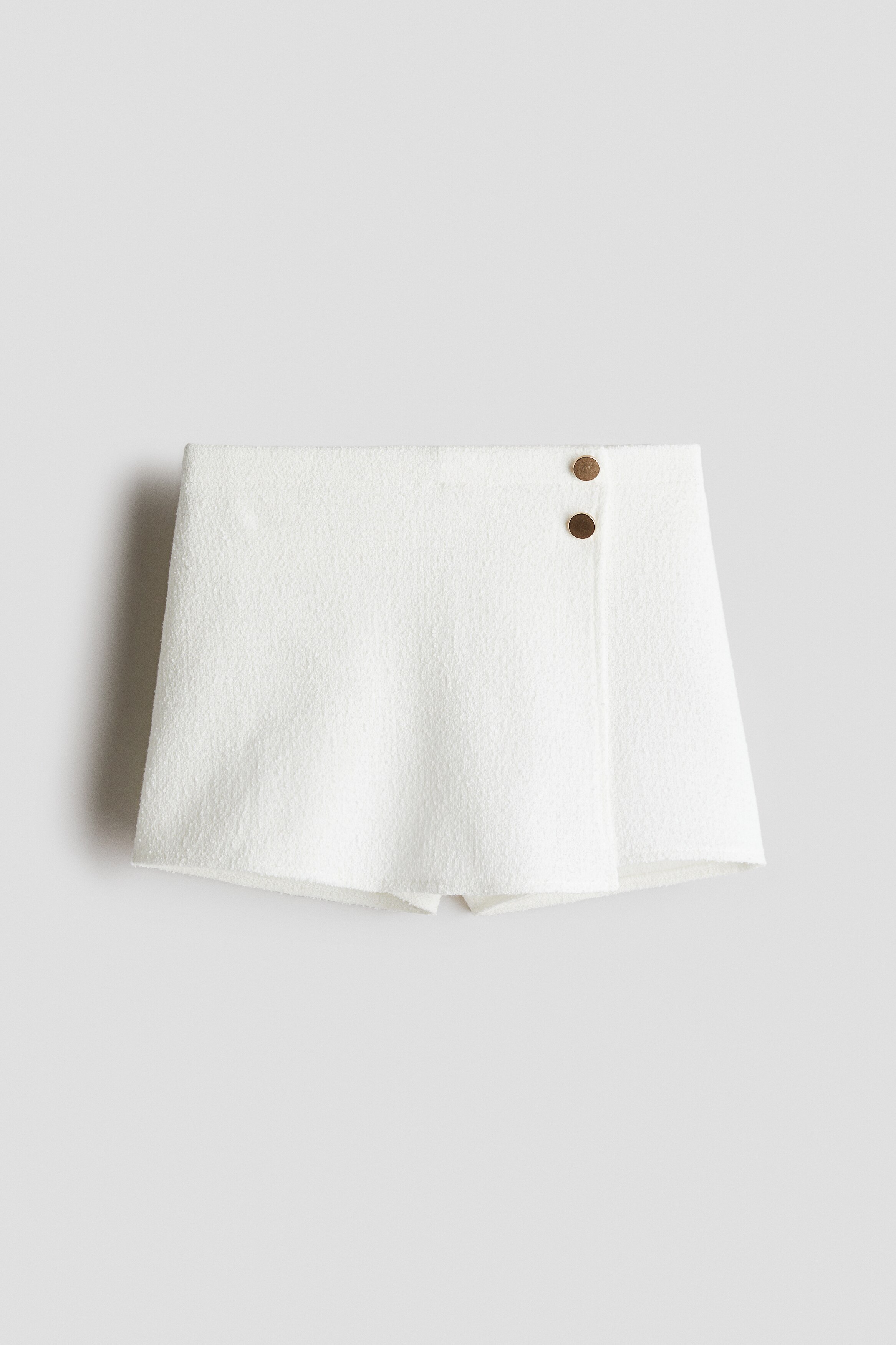 Gonna-shorts strutturata - Bianco