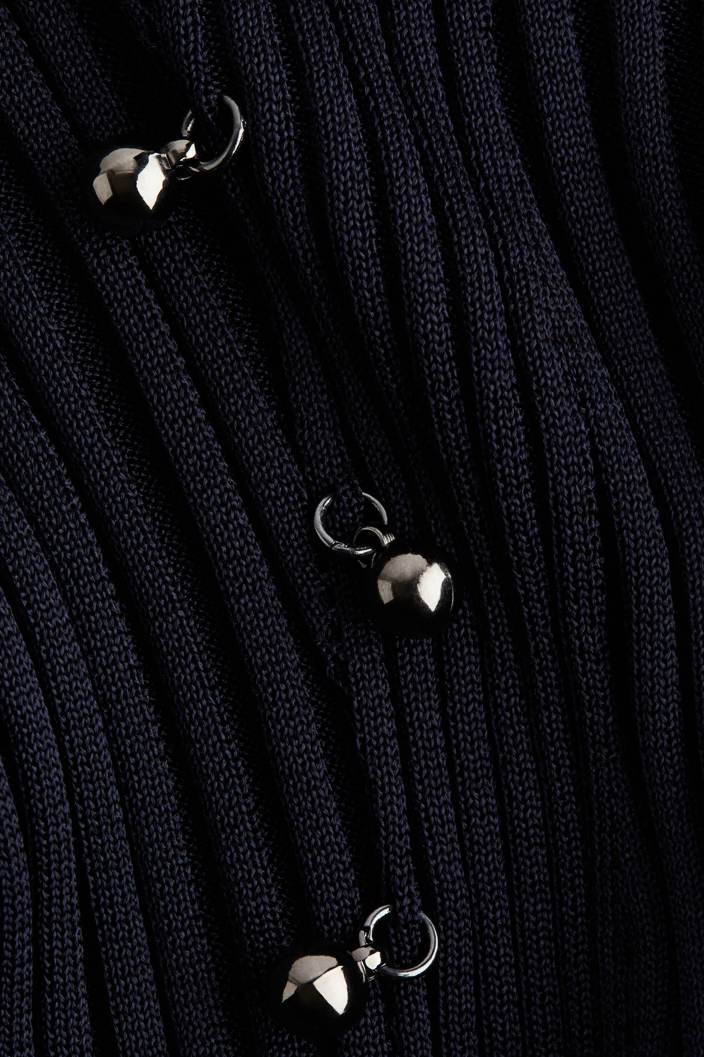 Bead-embellished rib-knit dress