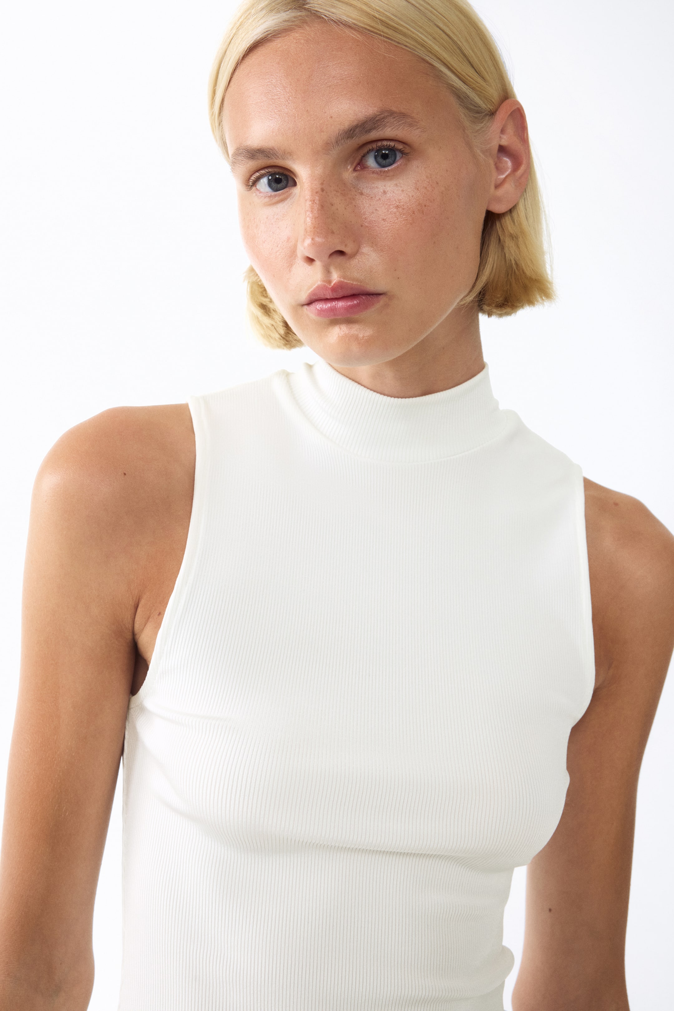 Viscose Mock Turtleneck Top