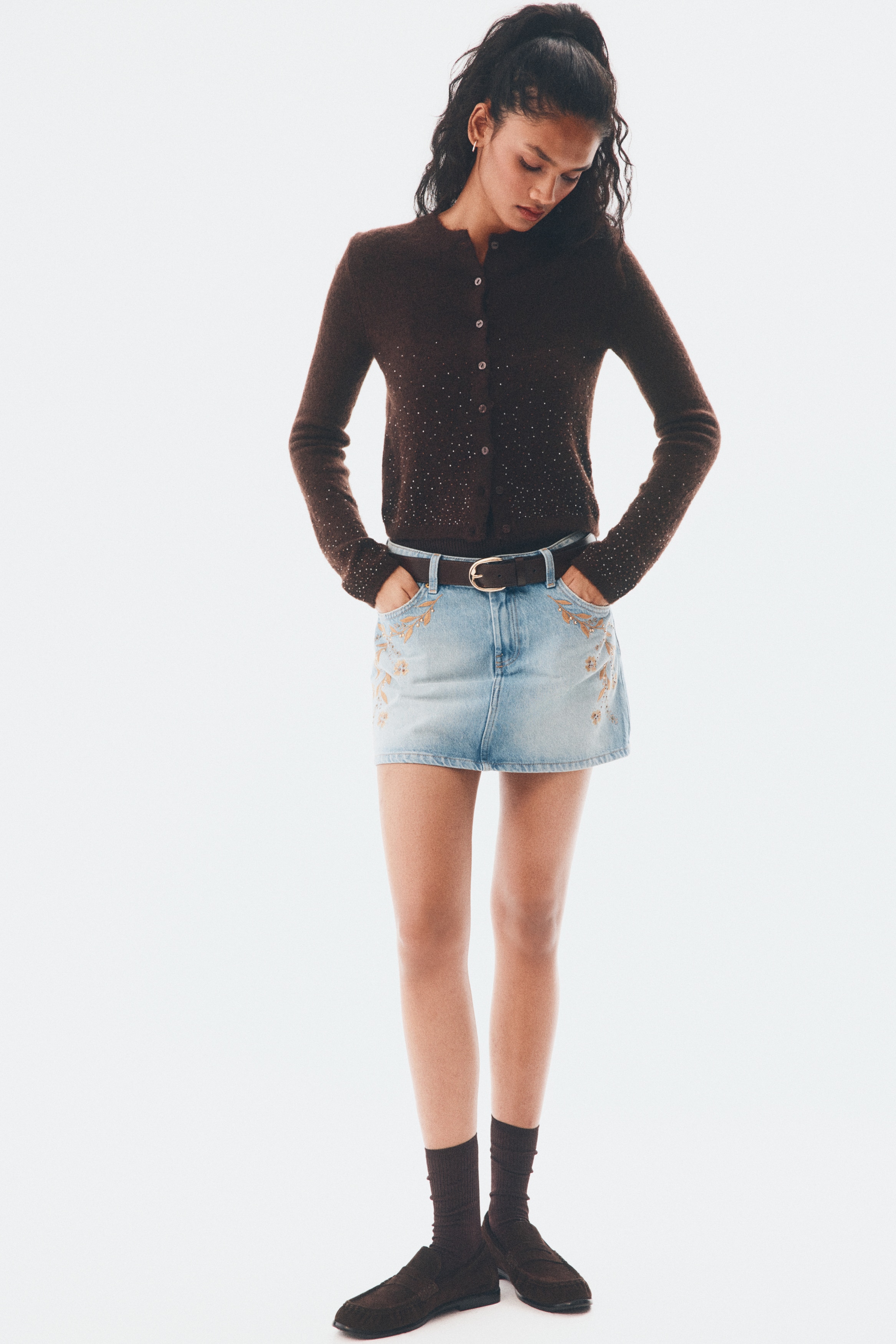 Denim mini skirt