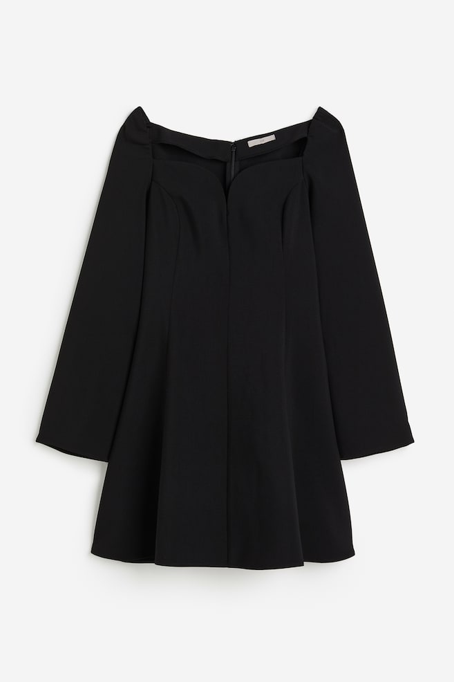 Minivestido con escote corazón - Negro - 1
