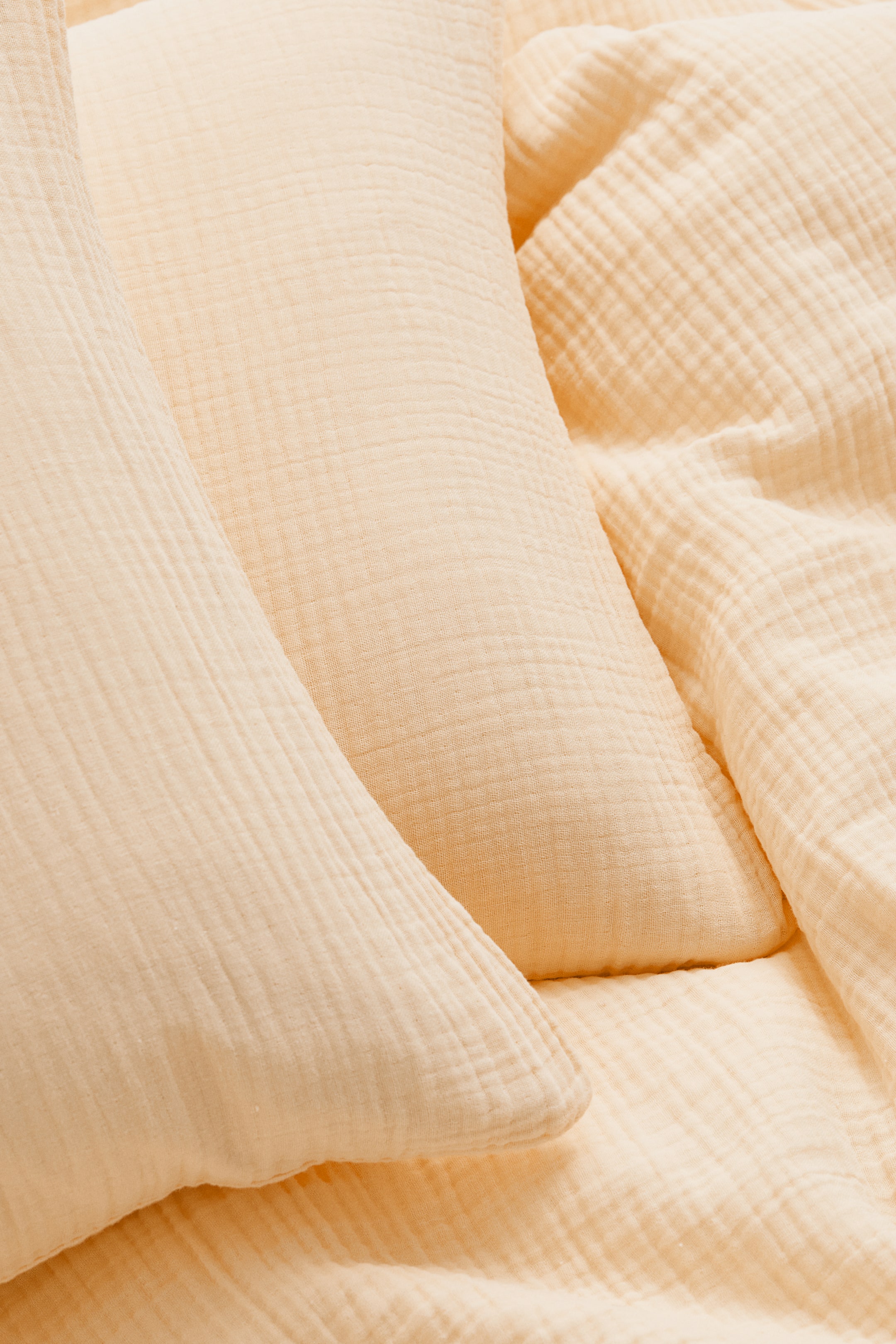 Muslin double/king duvet cover set Light yellow Home All H&M GB