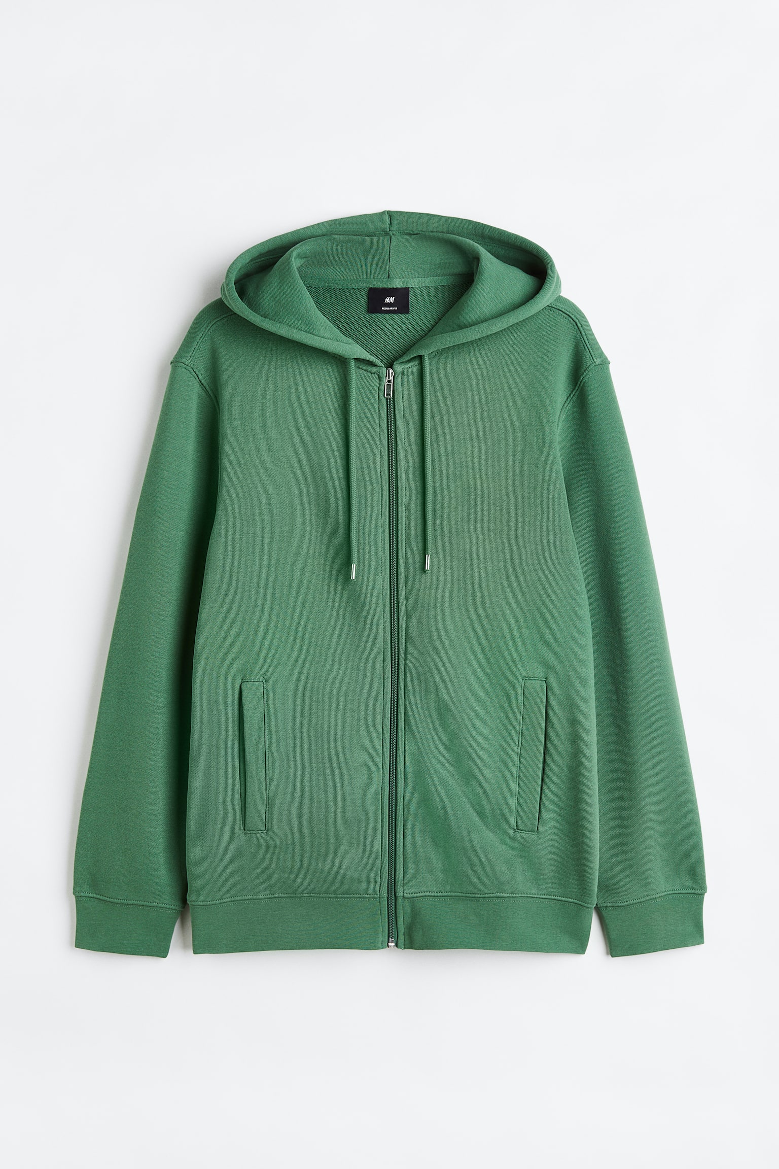 Regular Fit Zip Up Hoodie - Green/Black/Beige/Light grey marle - 1