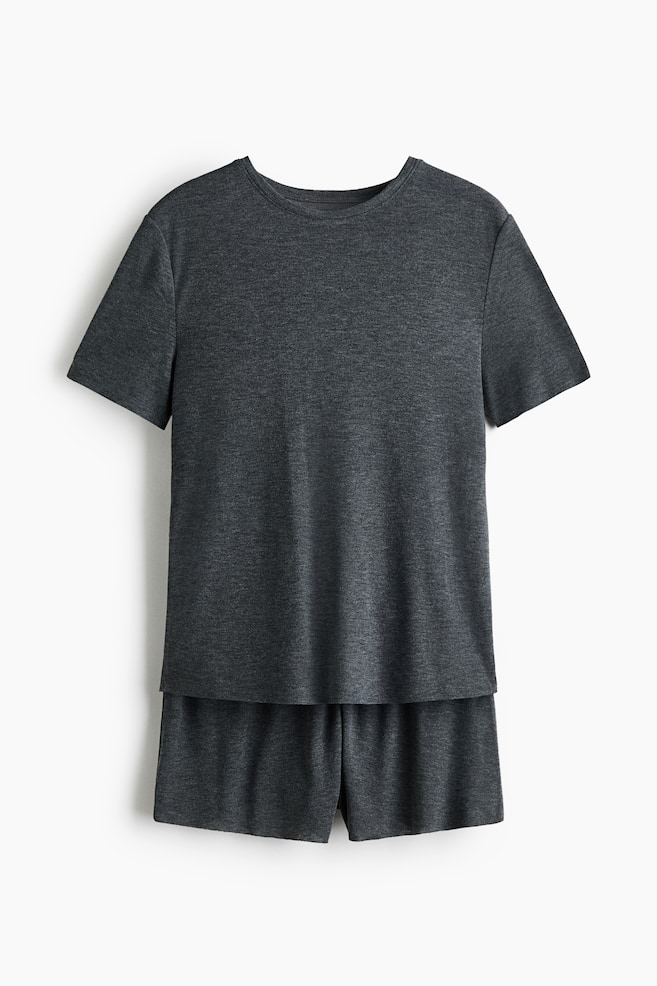 Jersey pyjamas - Dark grey marl/Dark mole - 1