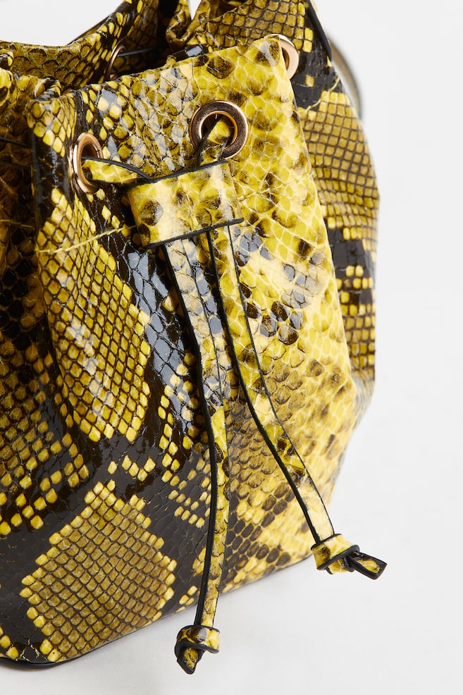 Bucket bag - Yellow/Snakeskin pattern - 4