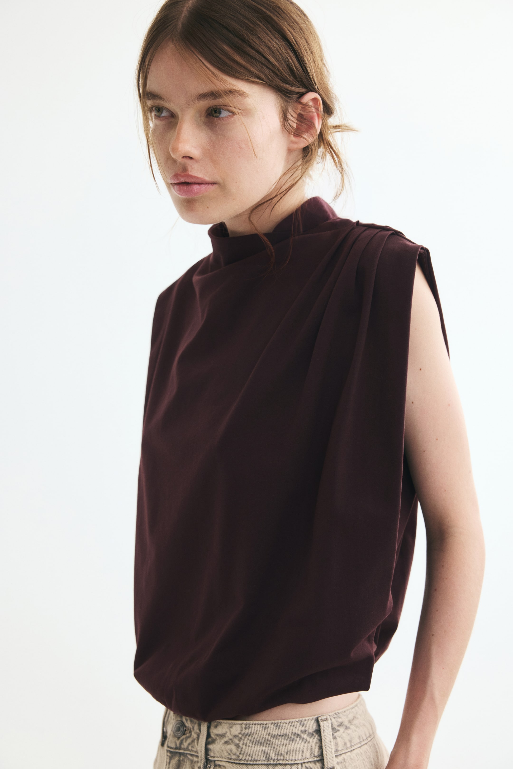 Pleated Cotton Top