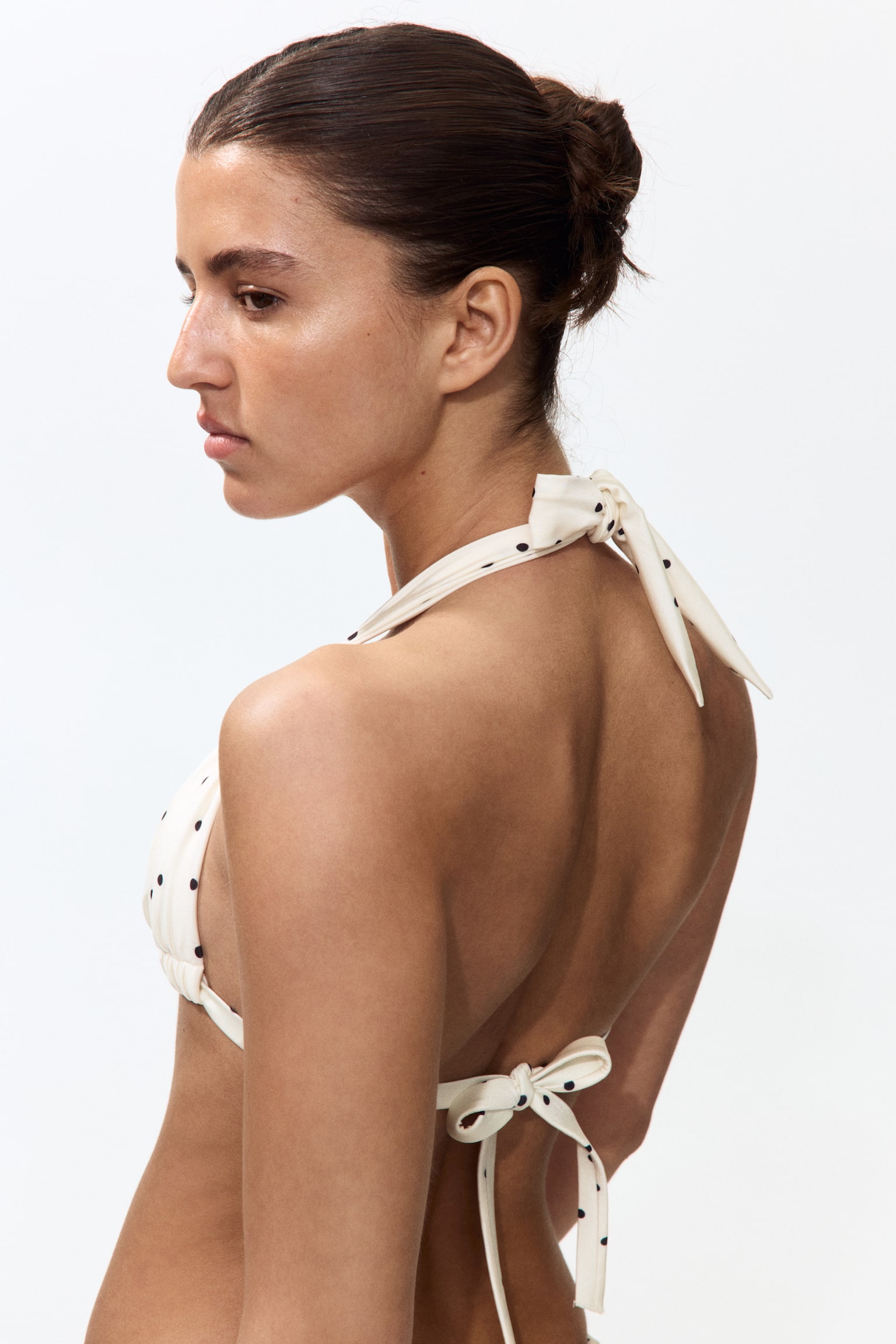 Push-up triangle bikini top-Cream/Polka dot - 5
