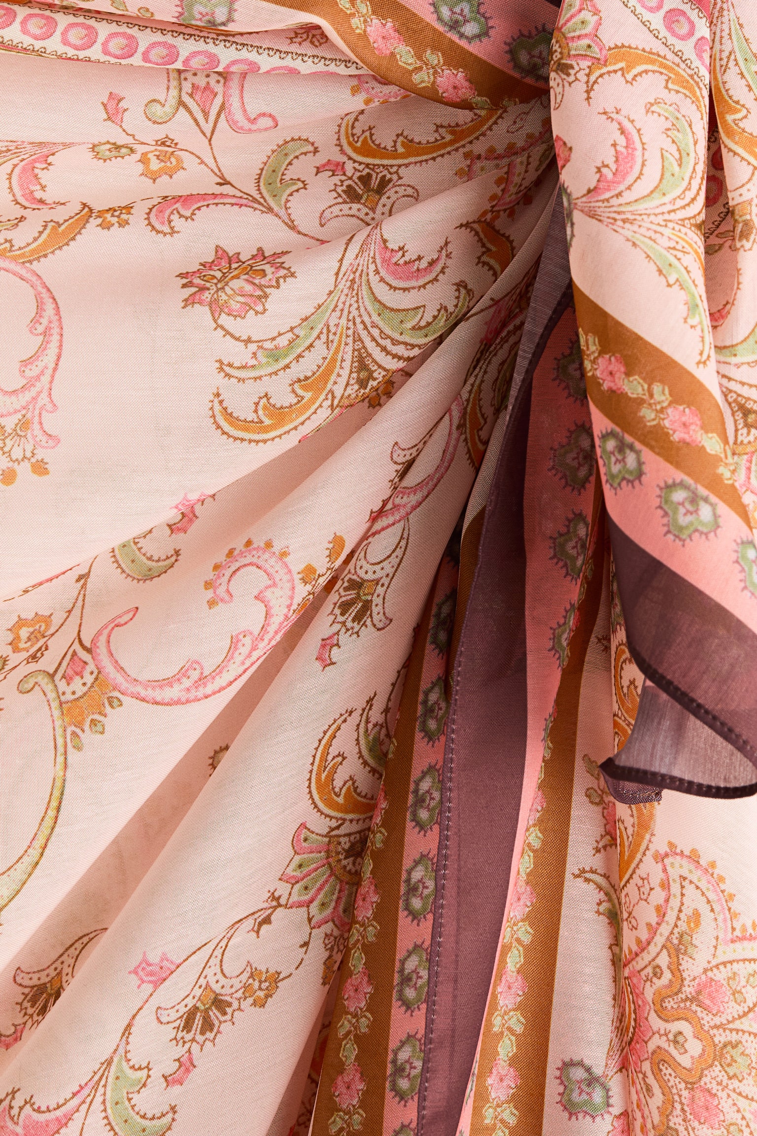 Саронг - Рожевий/візерунок пейслі/Чорний/горошок/Світло-бежевий/шиборі - 4