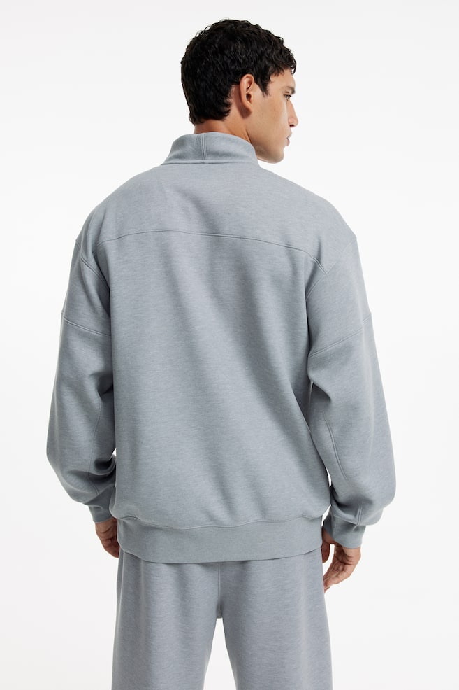 DryMove™ Sweatshirt mit kurzem Zipper - Graumeliert/Schwarz - 4