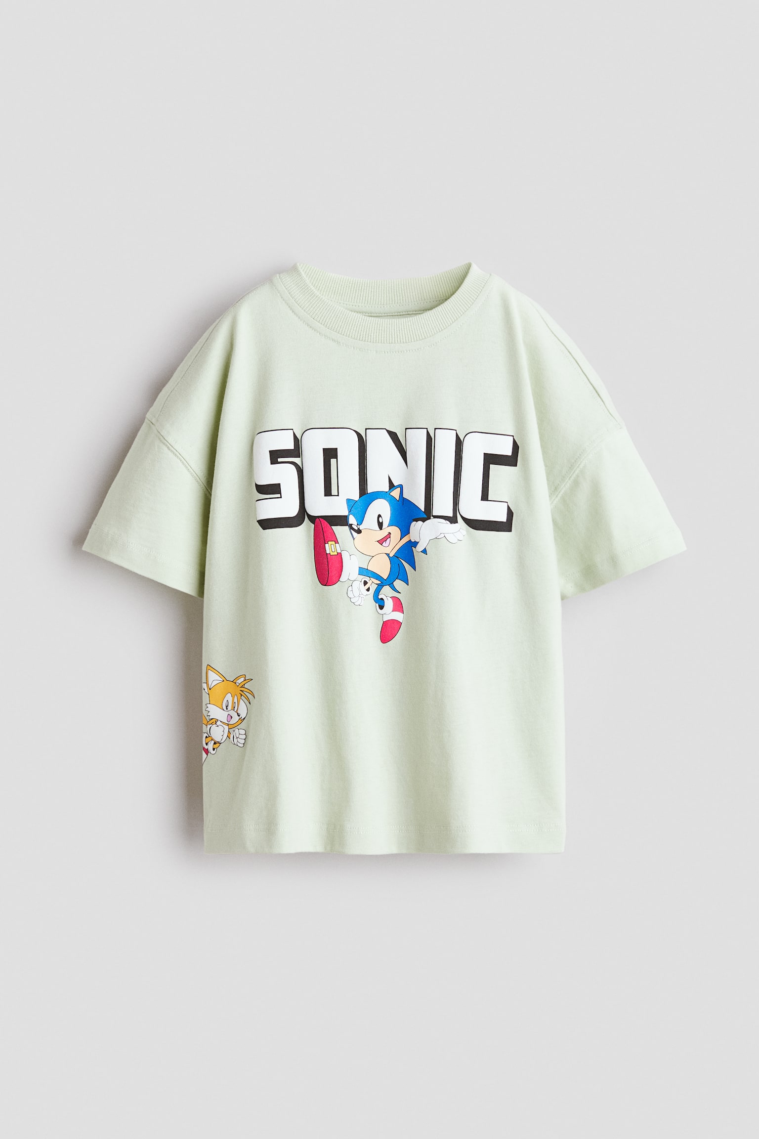 T-shirt med tryk og løs pasform - Mintgrøn/Sonic the Hedgehog/Hvid/Toy Story/Hvid/Mickey Mouse/Rød/Marvel Comics/Lyserød/Spidey/Lyseblå/Marvel Comics/Lysegul/Mickey Mouse/Lysegul/Capybara/Mørkegrå/CapyFun/Creme/Mickey Mouse