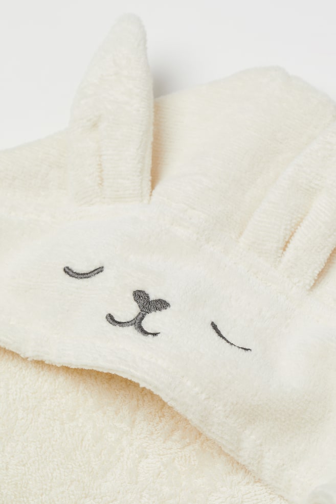 Hooded bath towel - Natural white/Rabbit/Light pink/Rabbit/Light beige/Bear/Dark grey/Bear - 3