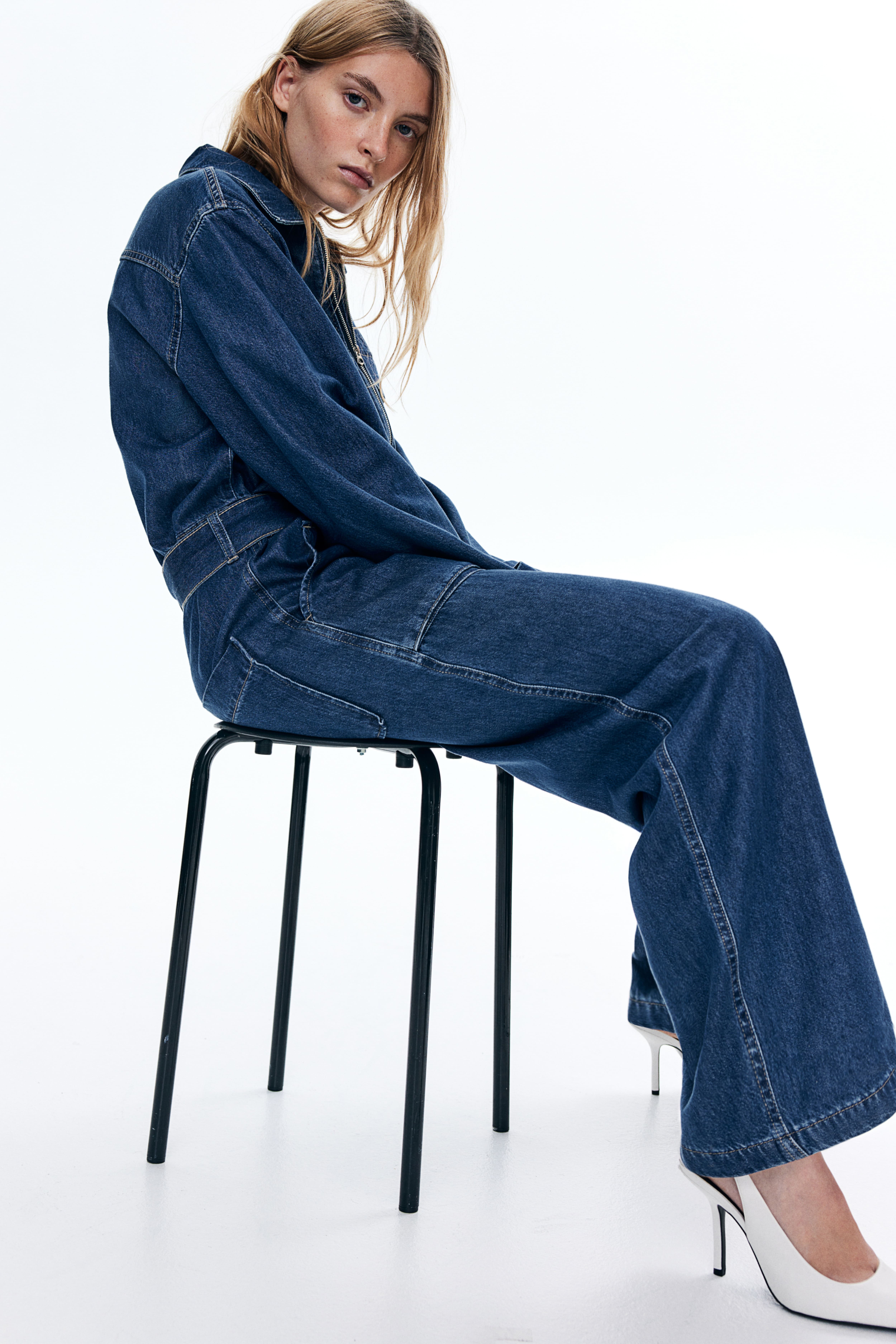 H and m denim jumpsuit online