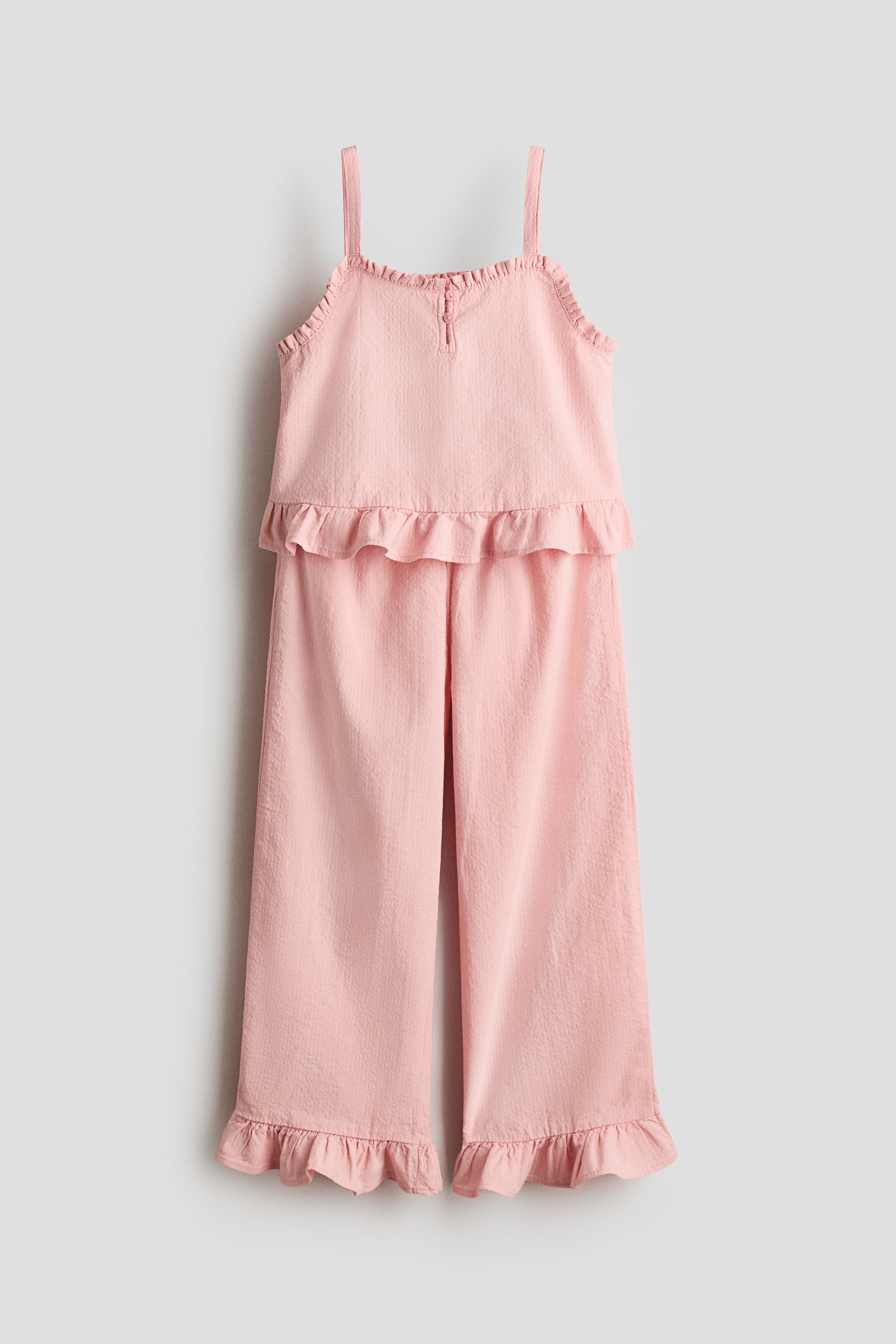 フリルトリム シアサッカー2アイテムセット - ライトピンク