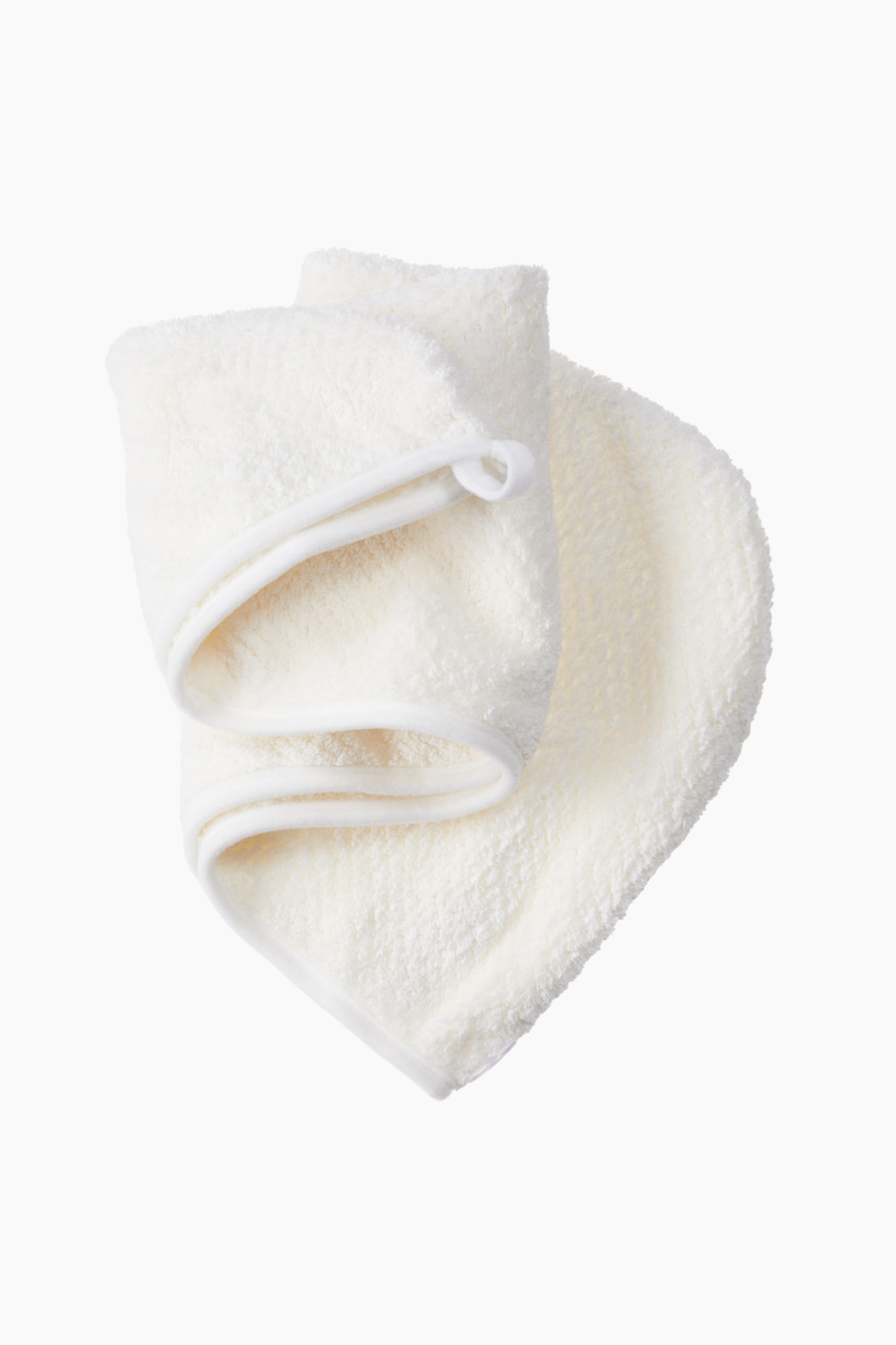 Serviette turban en microfibre - Blanc/Rose clair - 2