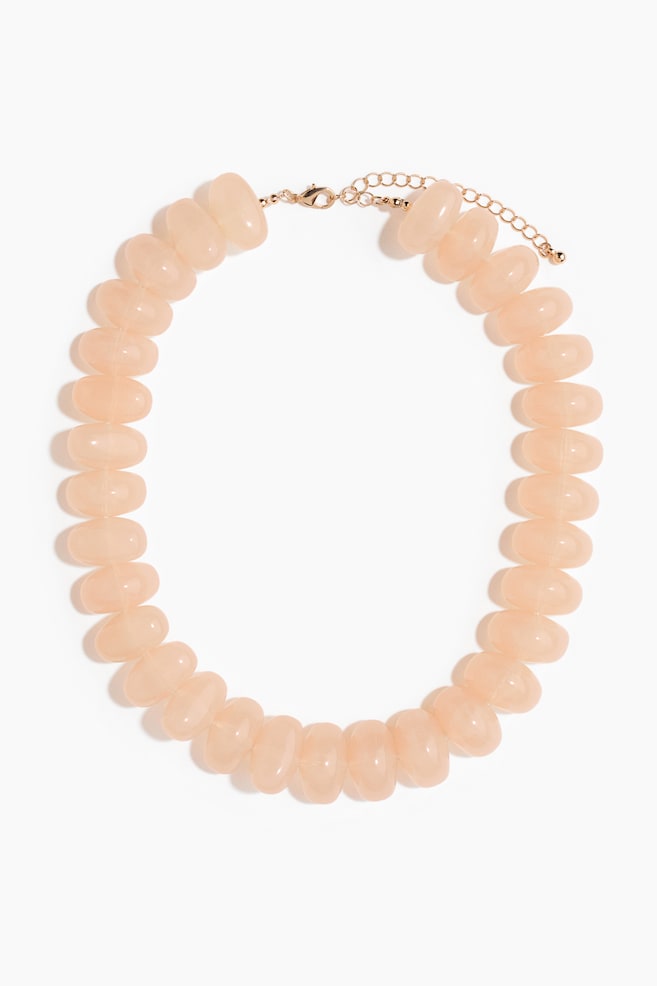 Beaded necklace - Powder pink - 1