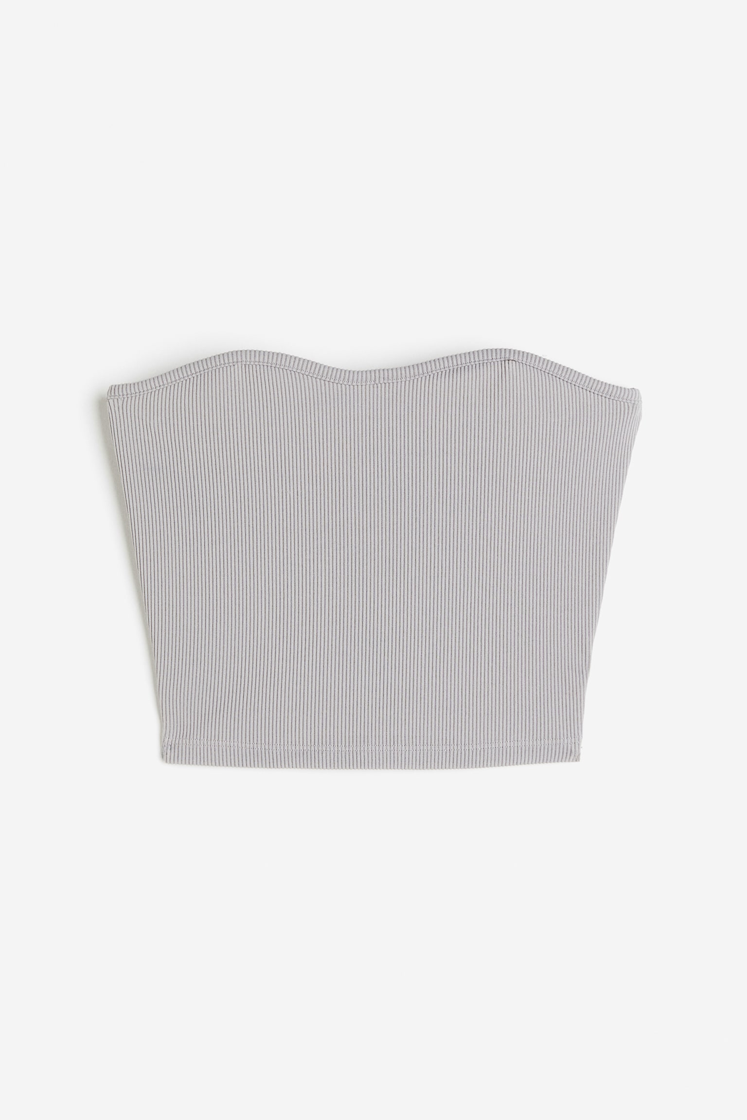 Rib Bandeau Top - Light grey/Cream/Black