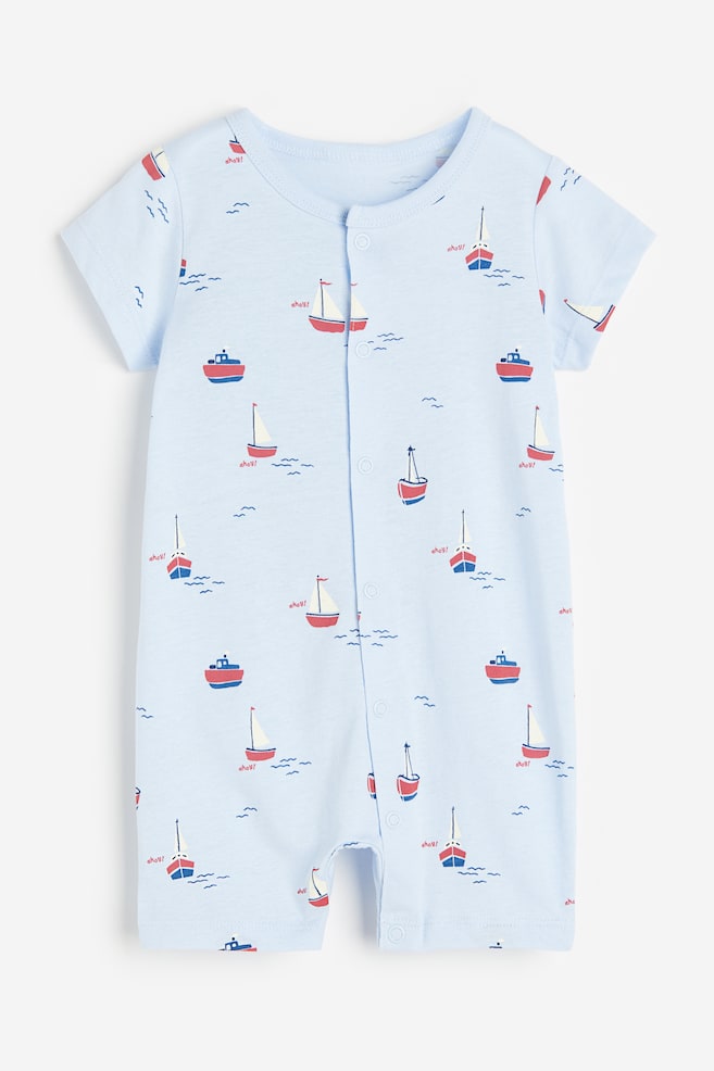 Patterned all-in-one pyjamas - Light blue/Boats/Light beige/Cherries/White/Animals/Beige/Flowers - 1