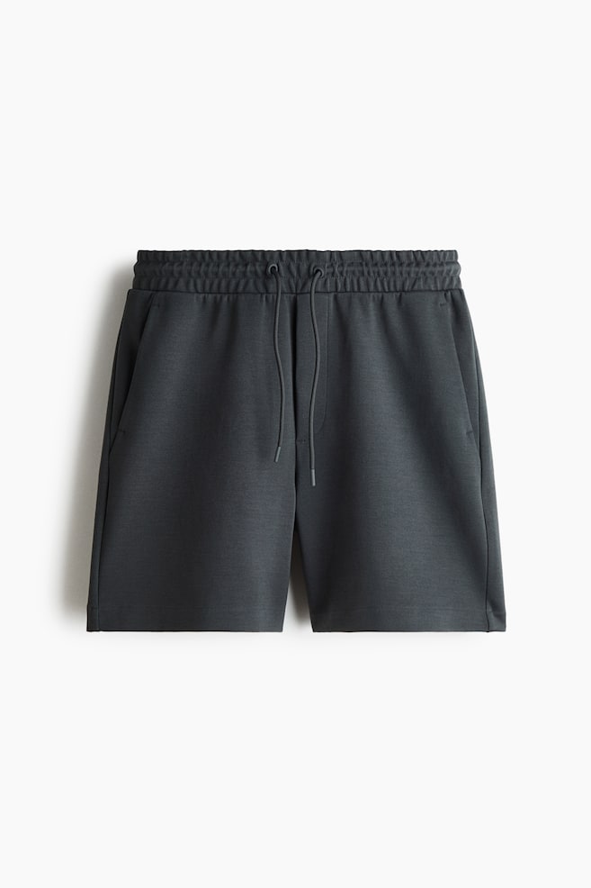 Regular-Fit Interlock Shorts - Dark gray/Black/Cream/Beige - 1