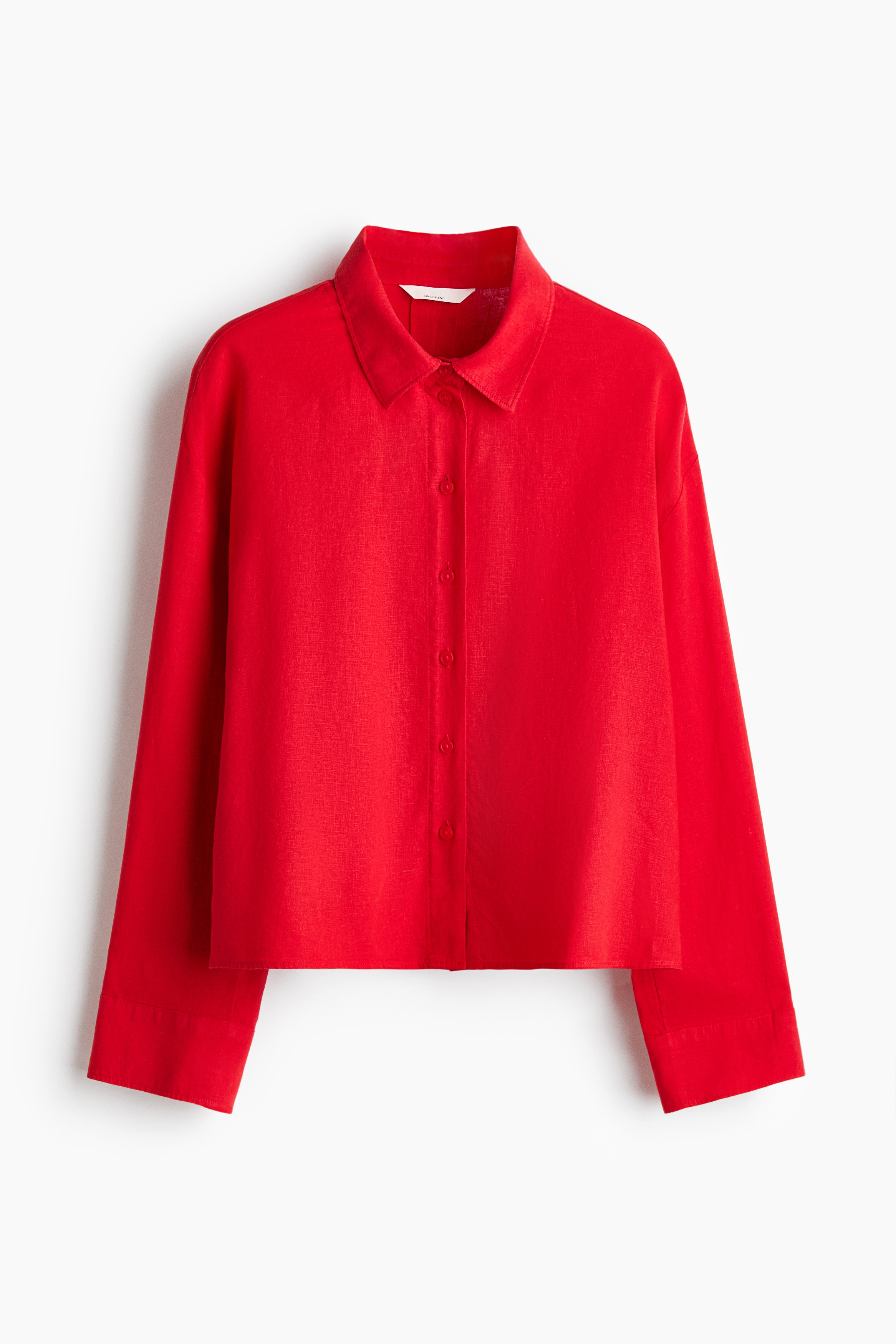 Linen-blend shirt - Red/Pink/Light beige/Black/Zebra print/Pale yellow