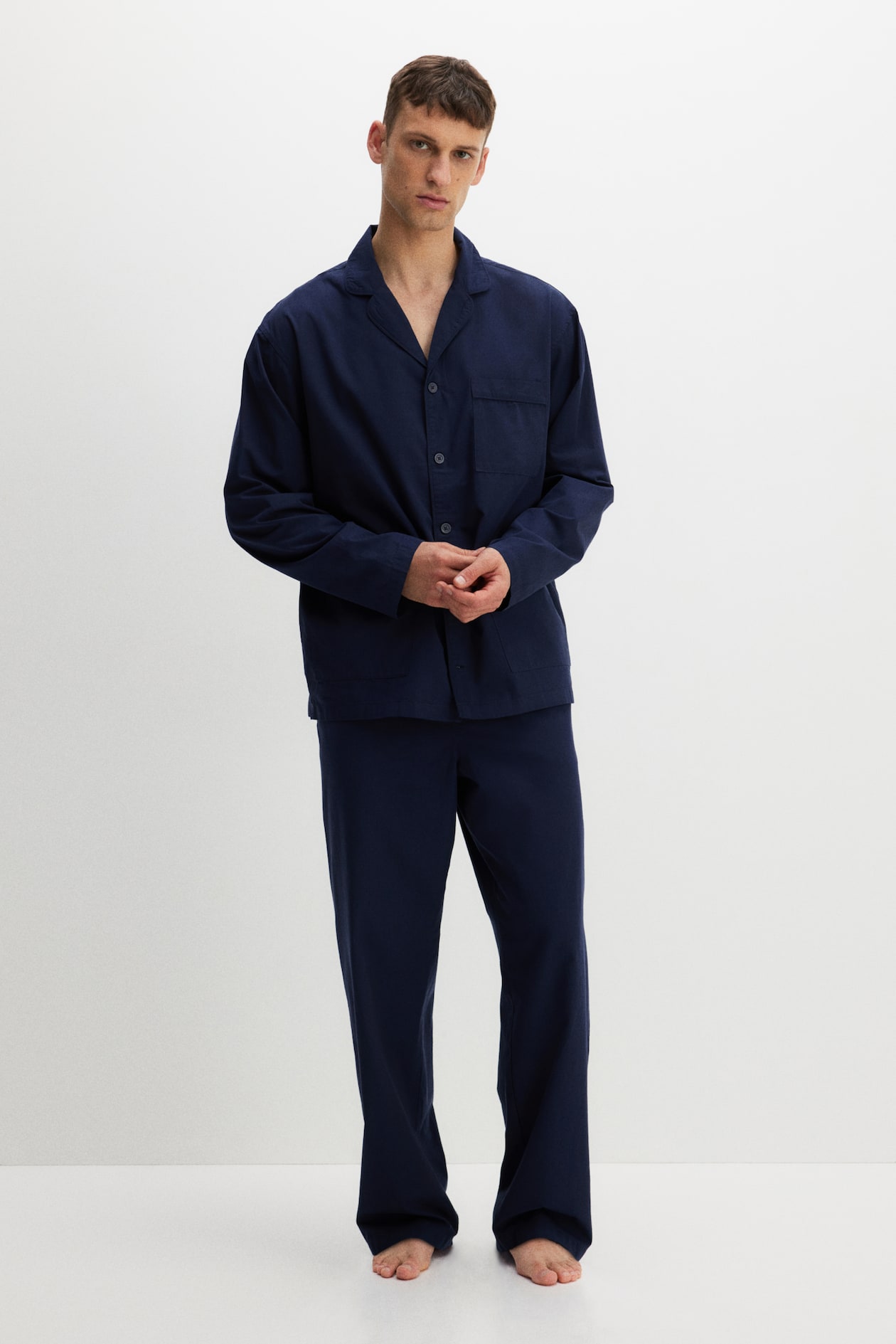 Camisa Pijama Polar Hombre H&m Pijama De Camisa Y Pantalón En