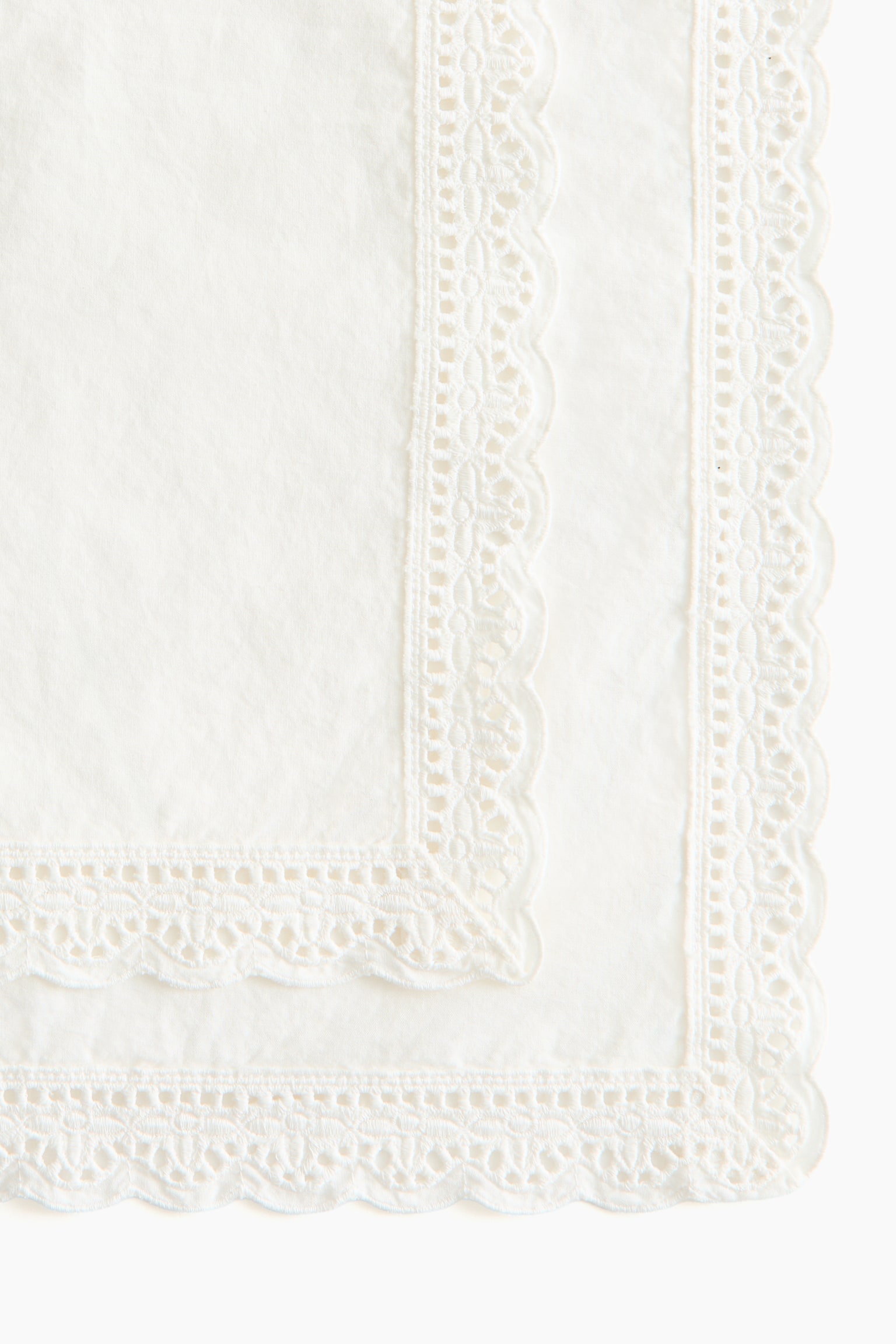 2-pack lace-trimmed cotton napkins - Silver-coloured - 4