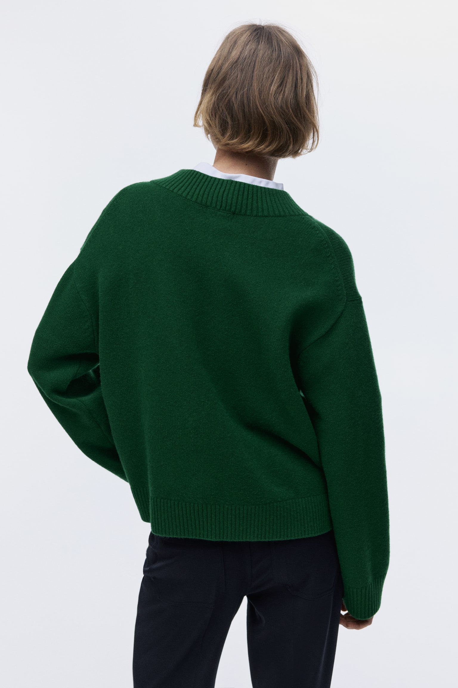 V-neck jumper - Dark green/Black/Mole/Cream/Light yellow - 4