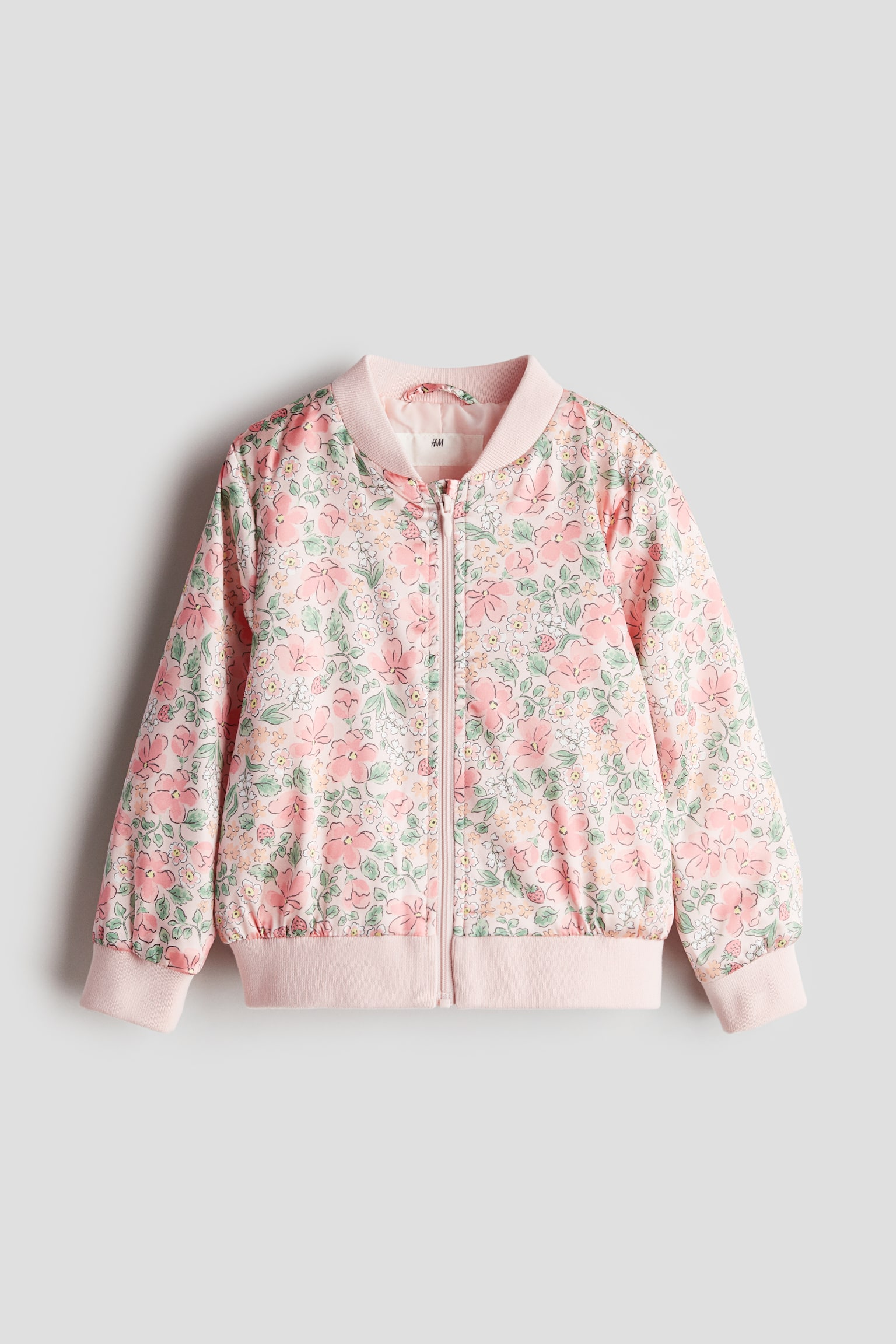 Bomber Jacket - Light pink/Floral/Cream - 1