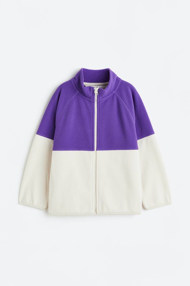 Fleece jacket - Bright purple/Block-coloured - 1