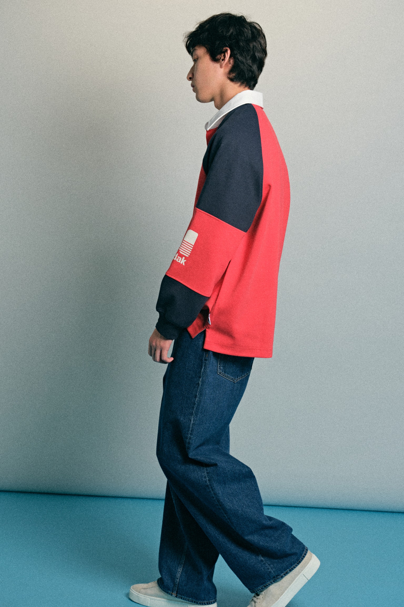 Áo rugby Loose Fit - Màu đỏ sáng/Kodak - 7