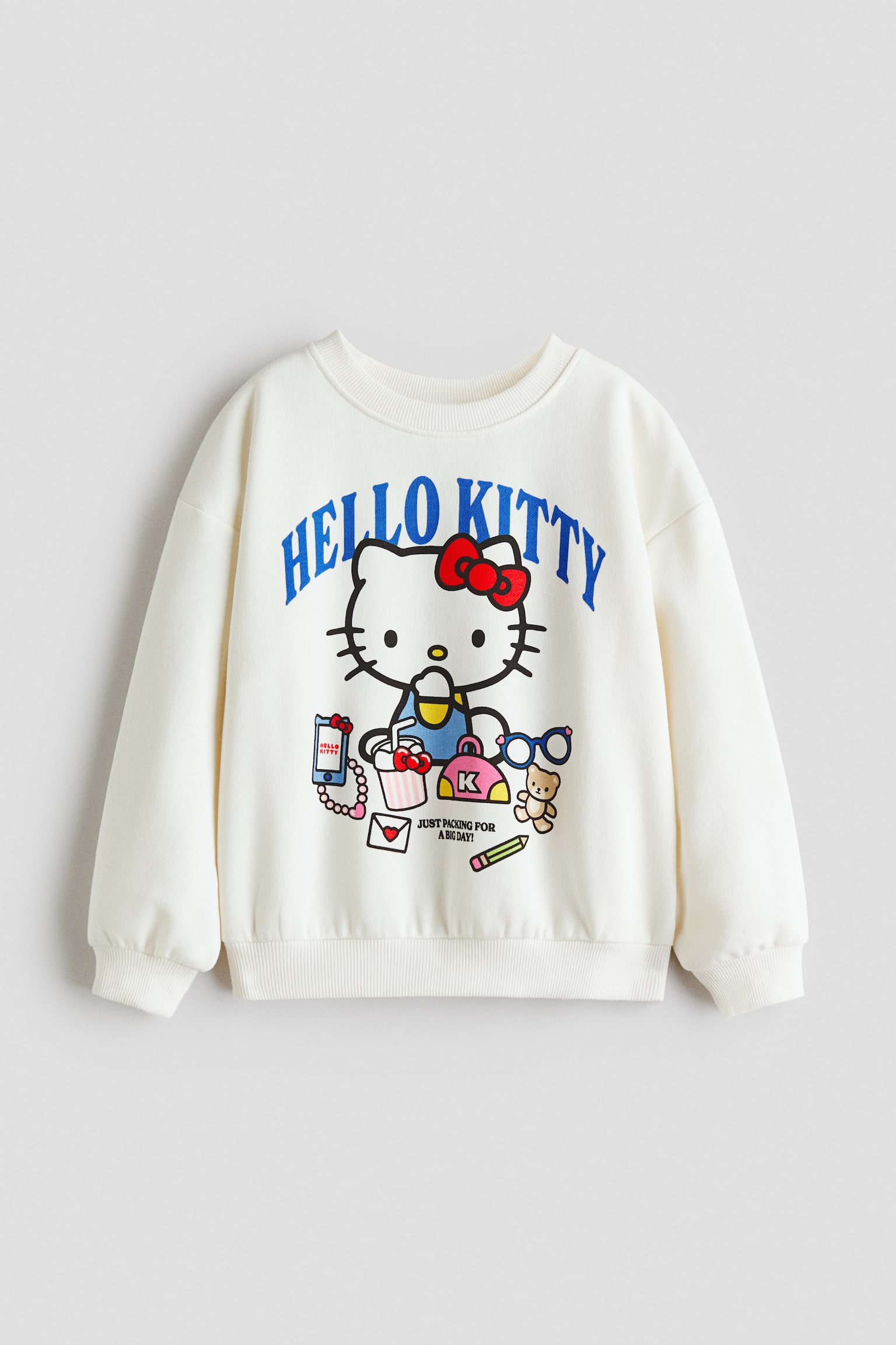Printed brushed-inside sweatshirt - White/Hello Kitty/Light blue/Lilo & Stitch/Grey marl/Minnie Mouse/Light red/Hello Kitty/Dark dusty purple/Hello Kitty/Dusty purple/Gabby's Dollhouse