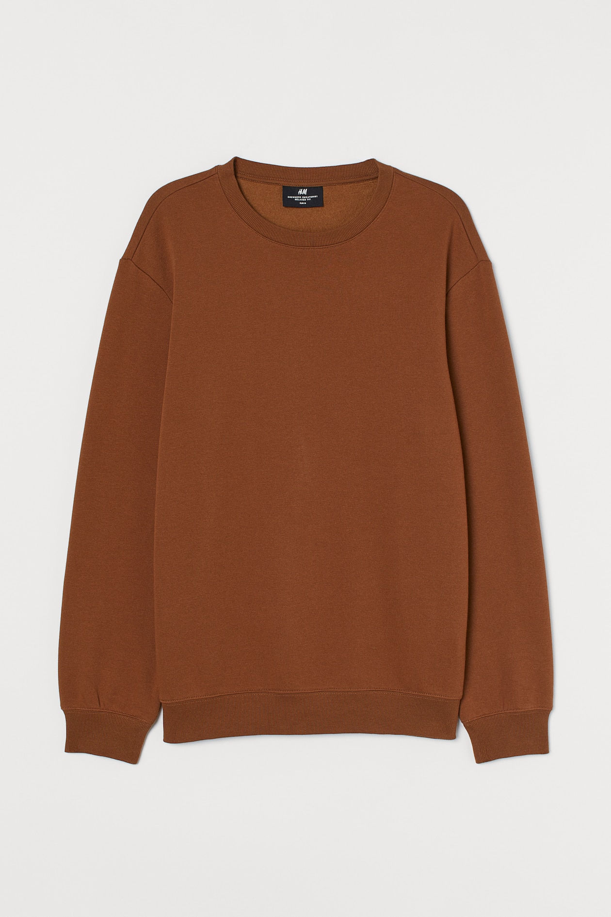 Relaxed Fit Sweatshirt - Round Neck - Long sleeve - Brown - Men | H&M US