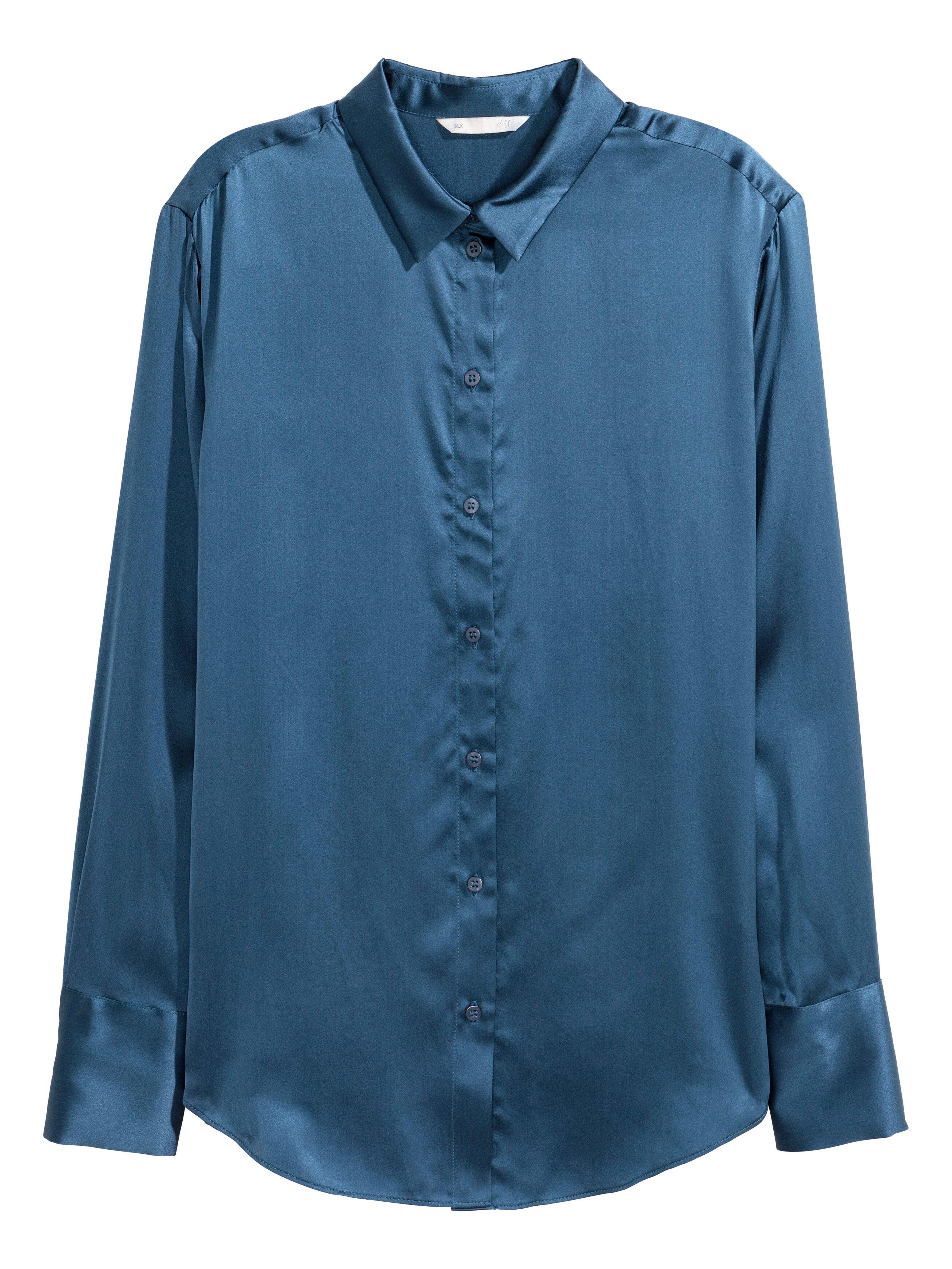 Silk store Blouse M Blue